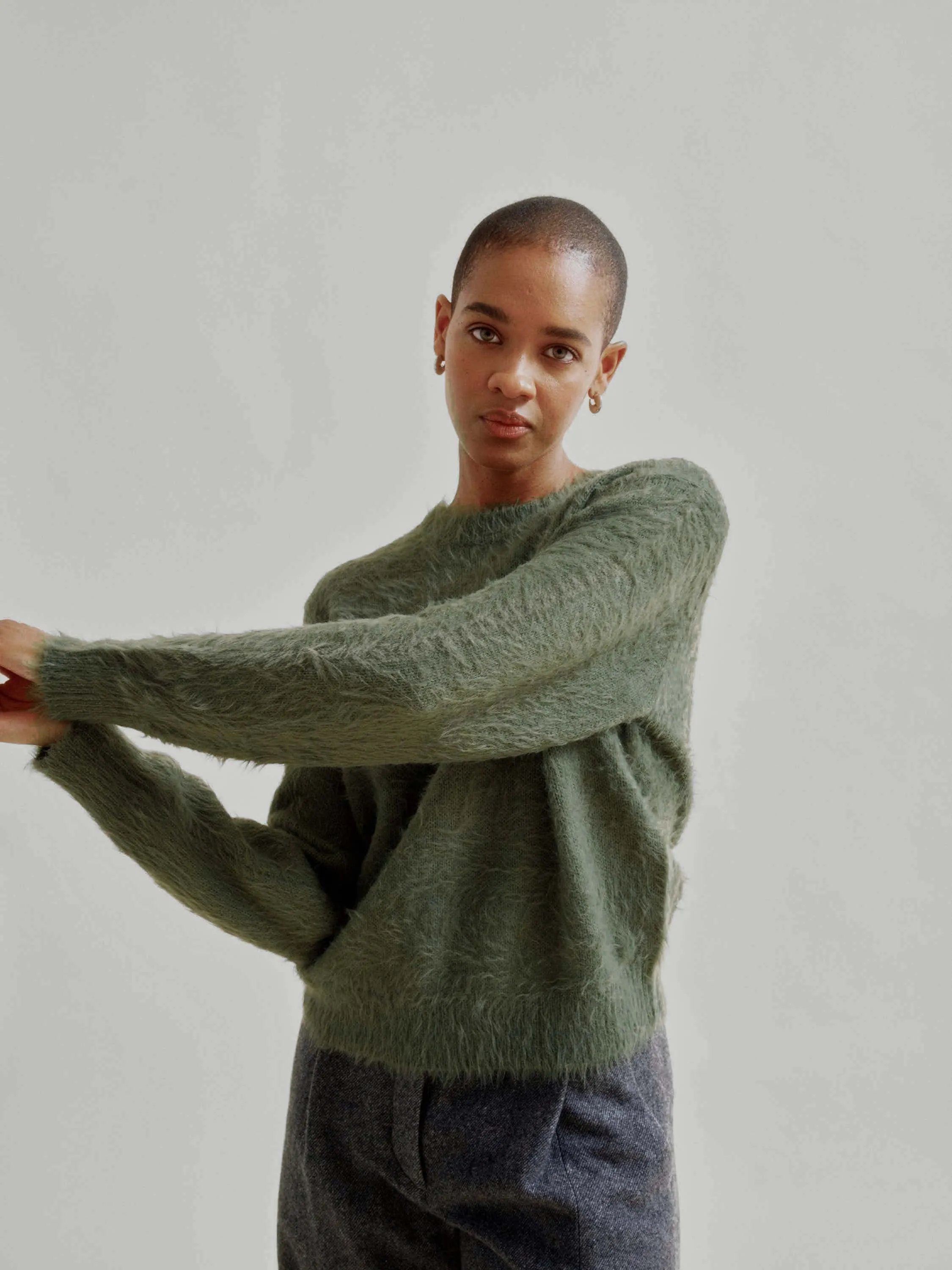 Shaggy Pullover in Moss Green sold by Sayaka Davis product image thumbnail 3