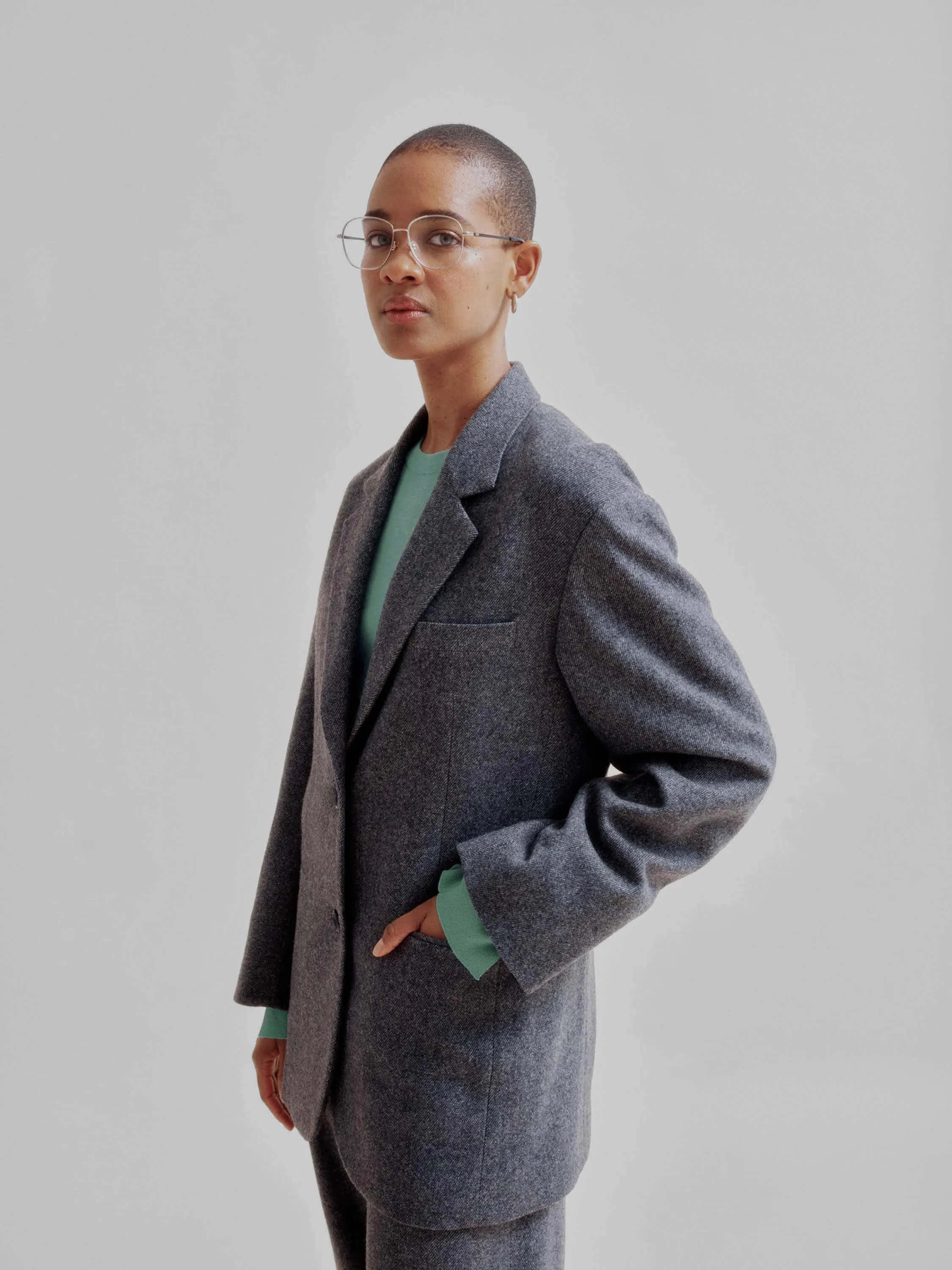 Two Button Blazer in Gray sold by Sayaka Davis product image thumbnail 2