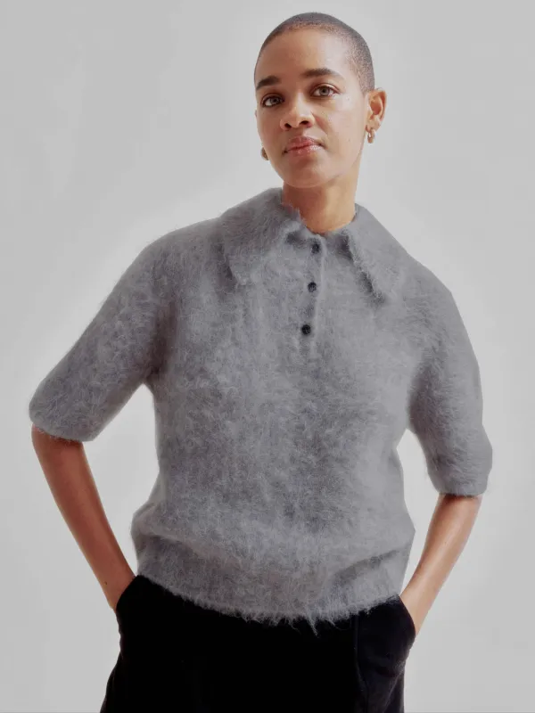 Compact Knit Polo in Silver sold by Sayaka Davis