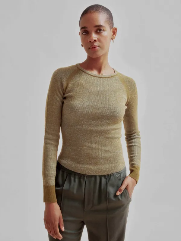 Combo Ribbed Crewneck in Pickle x Sky Blue made by Sayaka Davis