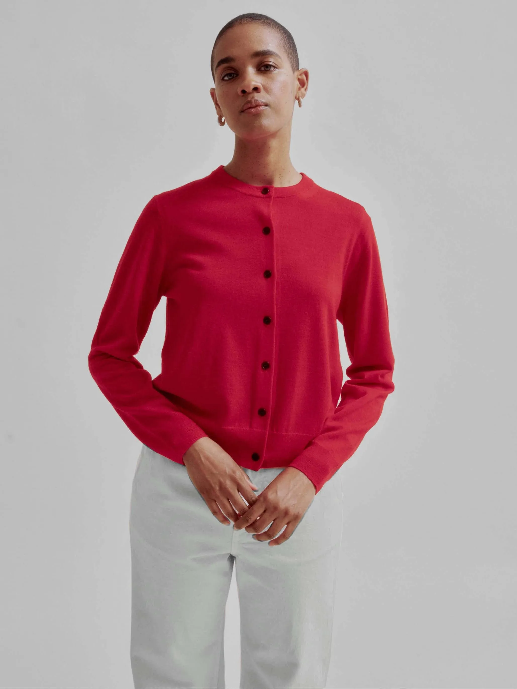 Compact Cardigan in Red sold by Sayaka Davis