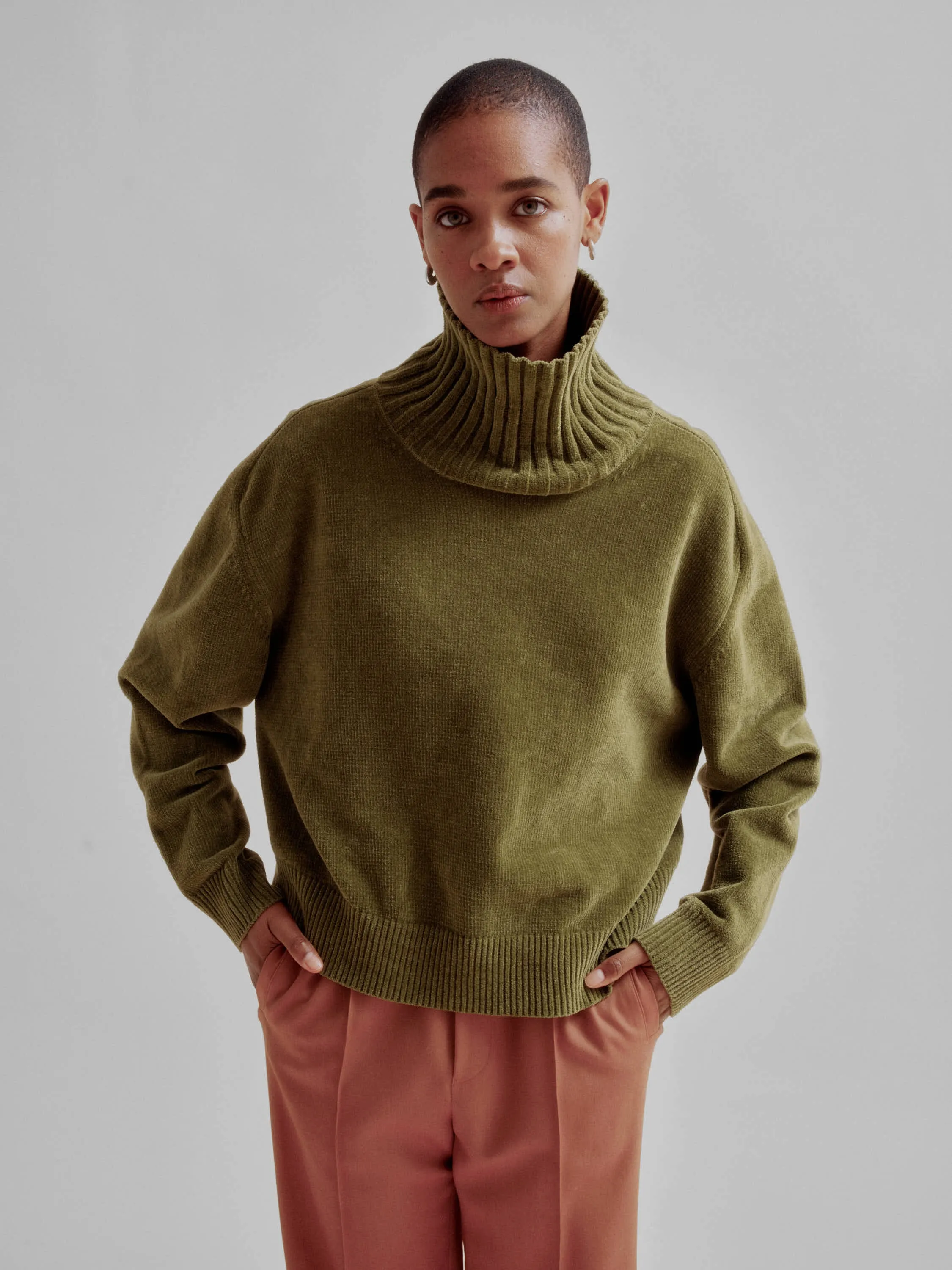 HIGHNECK SWEATER IN PICKLE sold by Sayaka Davis