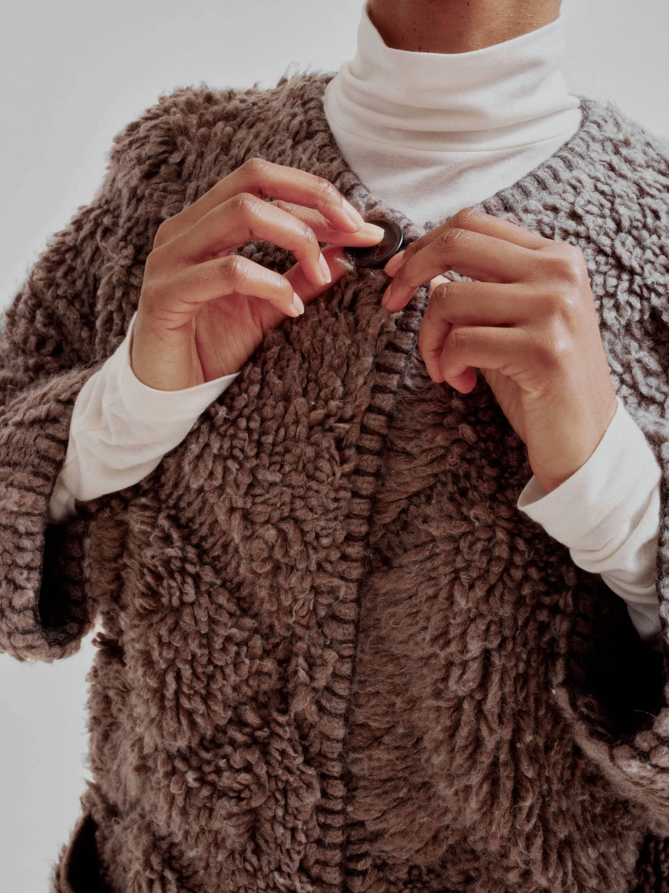 PILE KNIT COAT IN TAUPE sold by Sayaka Davis product image thumbnail 4