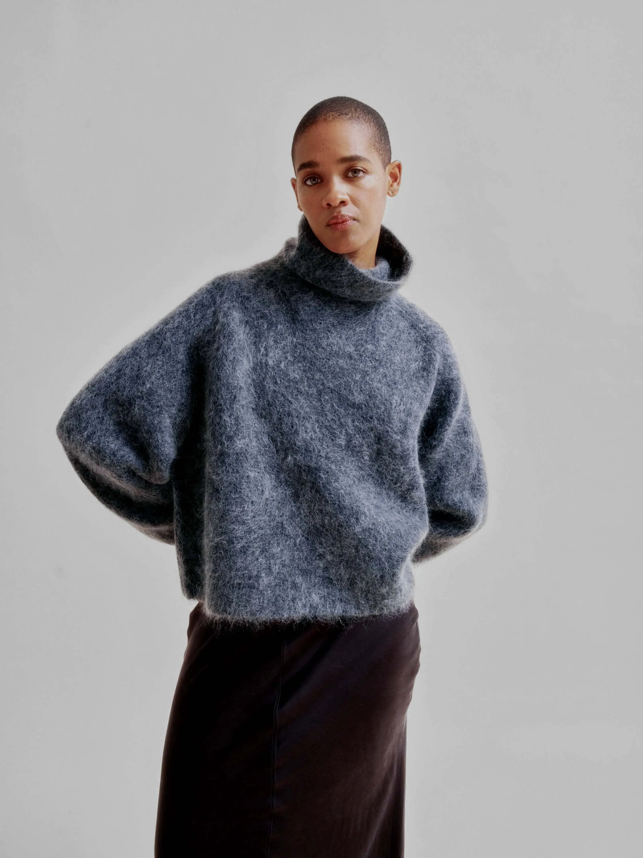 MOHAIR HIGHNECK IN CHARCOAL sold by Sayaka Davis