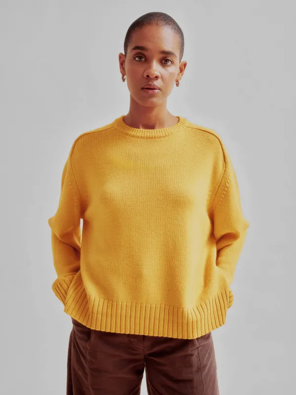 CREWNECK PULLOVER IN GOLDEN SUN made by Sayaka Davis