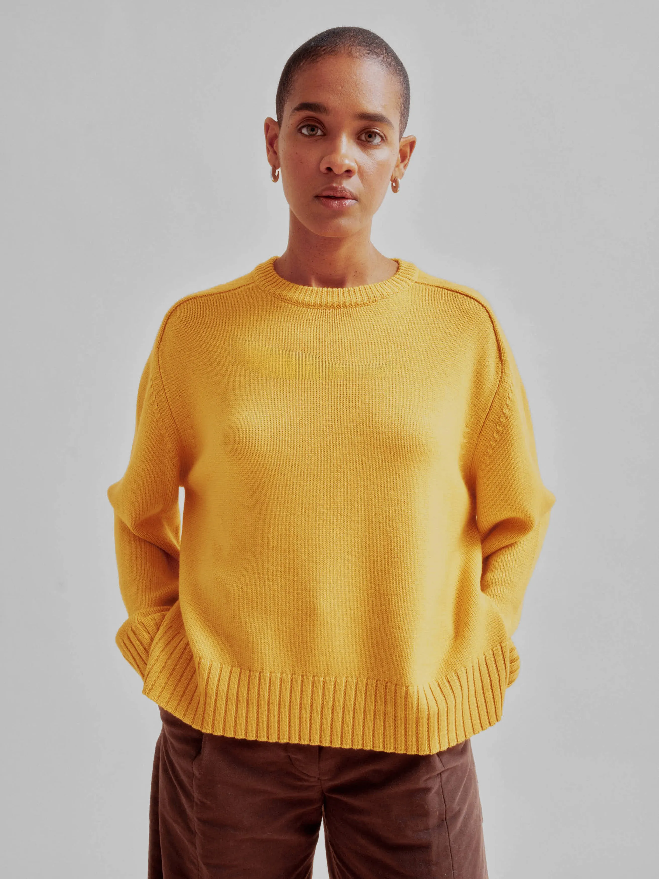 CREWNECK PULLOVER IN GOLDEN SUN sold by Sayaka Davis