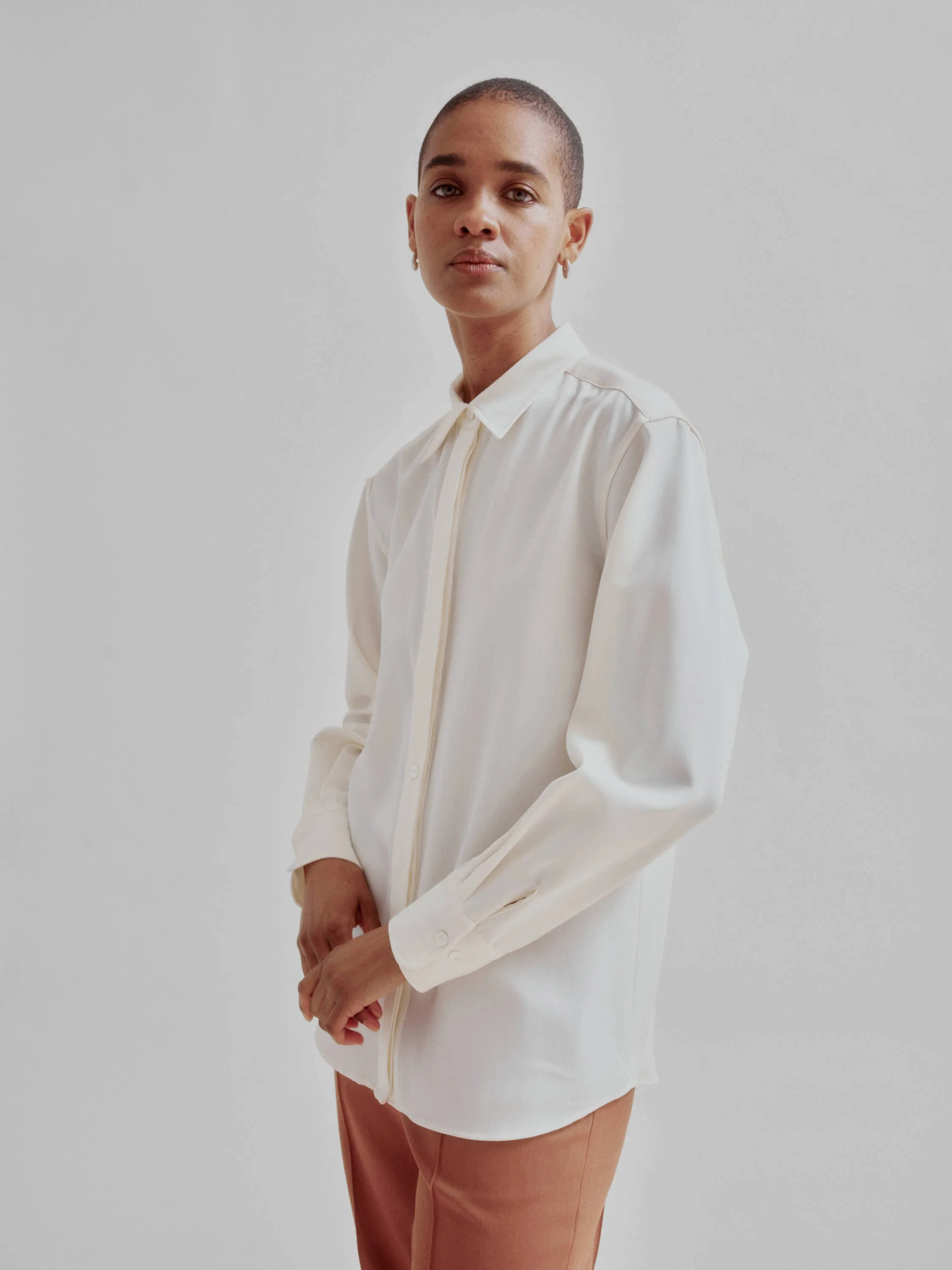 Slim Wool Shirt in Off White sold by Sayaka Davis product image thumbnail 2