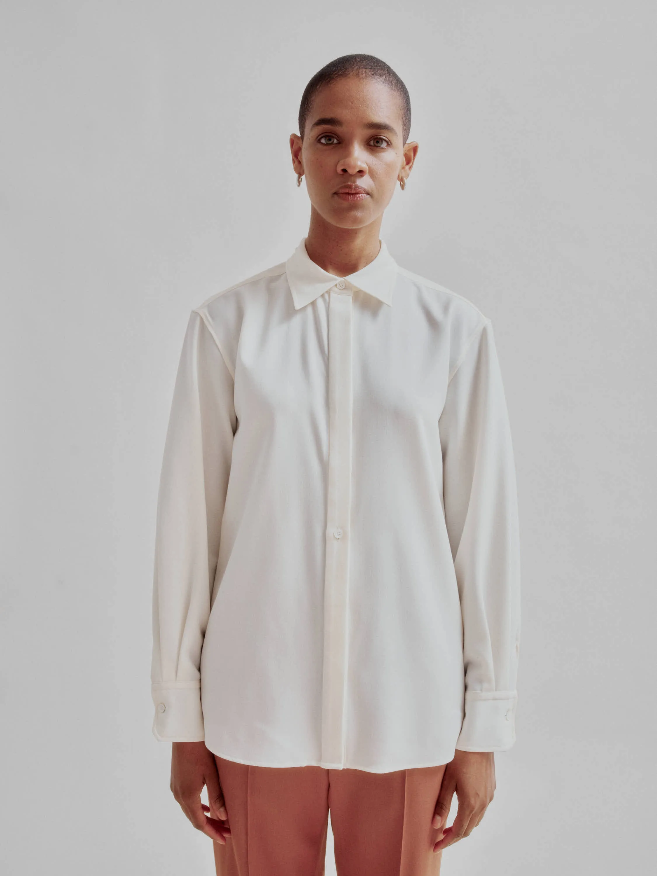 Slim Wool Shirt in Off White sold by Sayaka Davis product image thumbnail 4