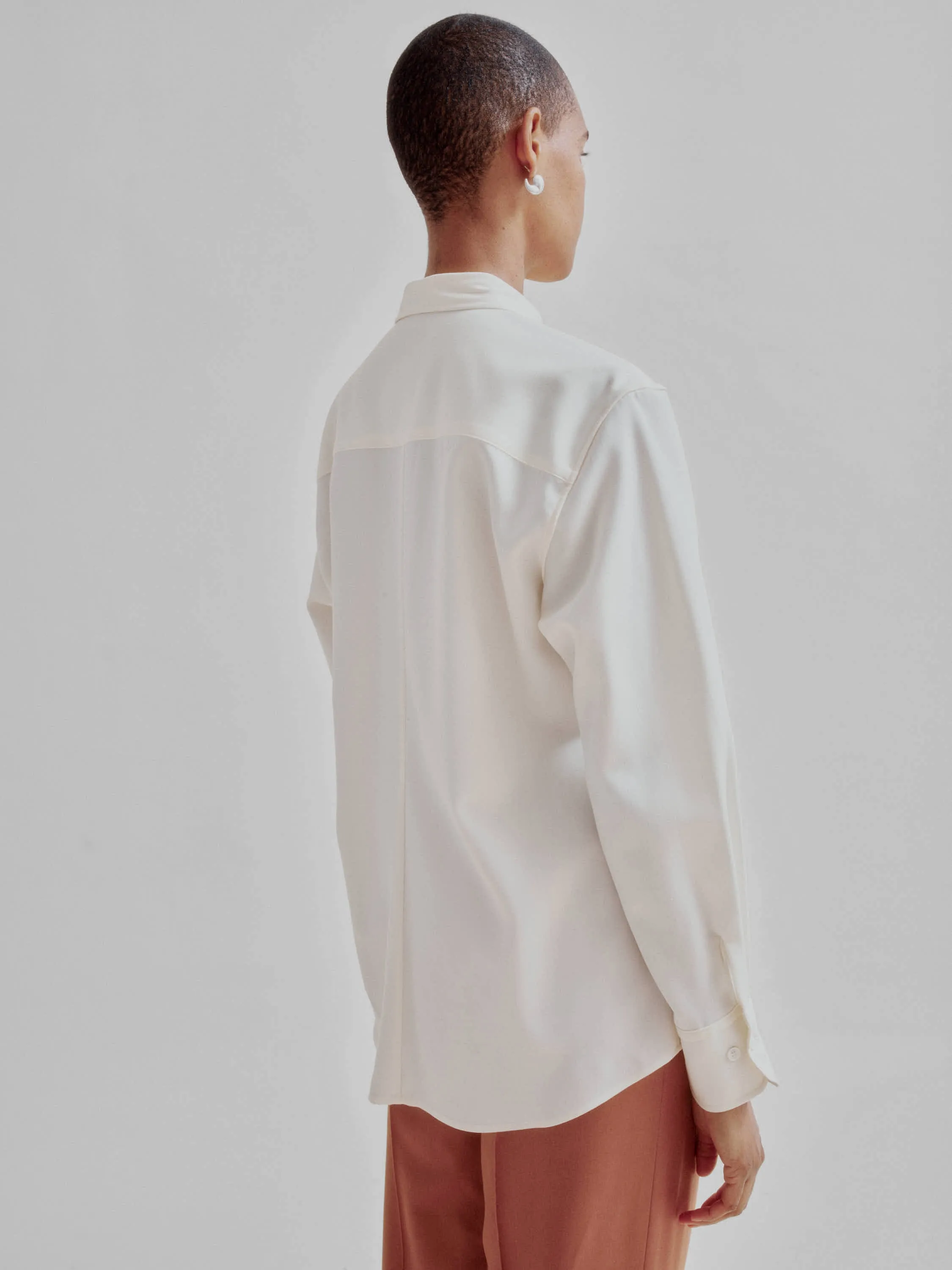 Slim Wool Shirt in Off White sold by Sayaka Davis product image thumbnail 5