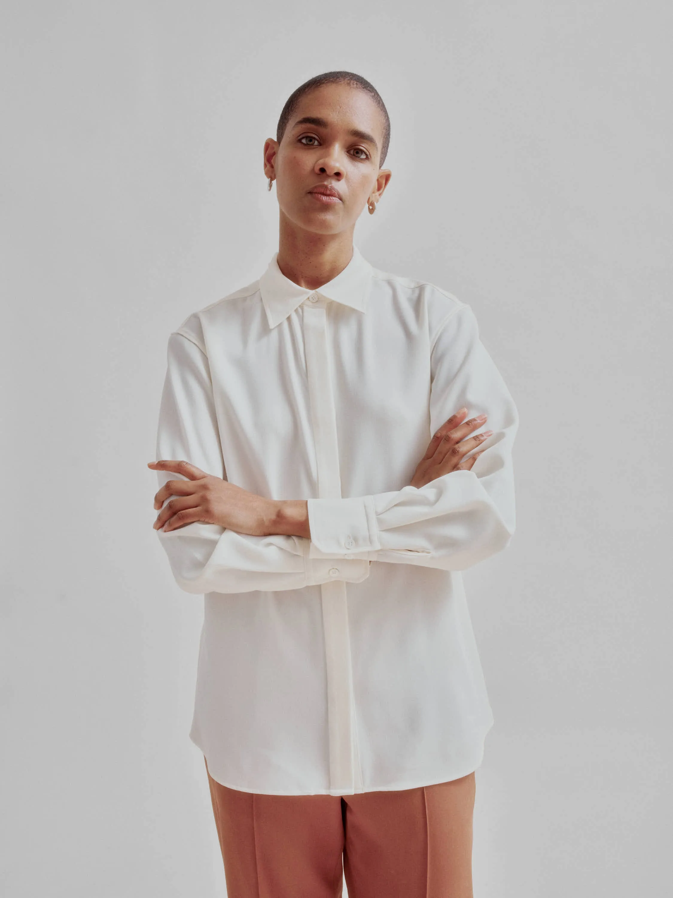 Slim Wool Shirt in Off White sold by Sayaka Davis product image thumbnail 3