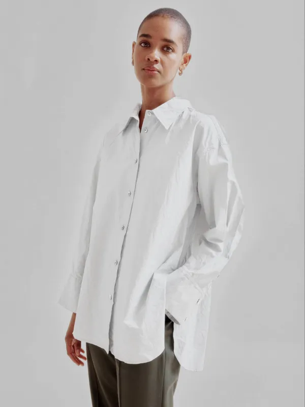 Crinkled Oversized Shirt in White sold by Sayaka Davis