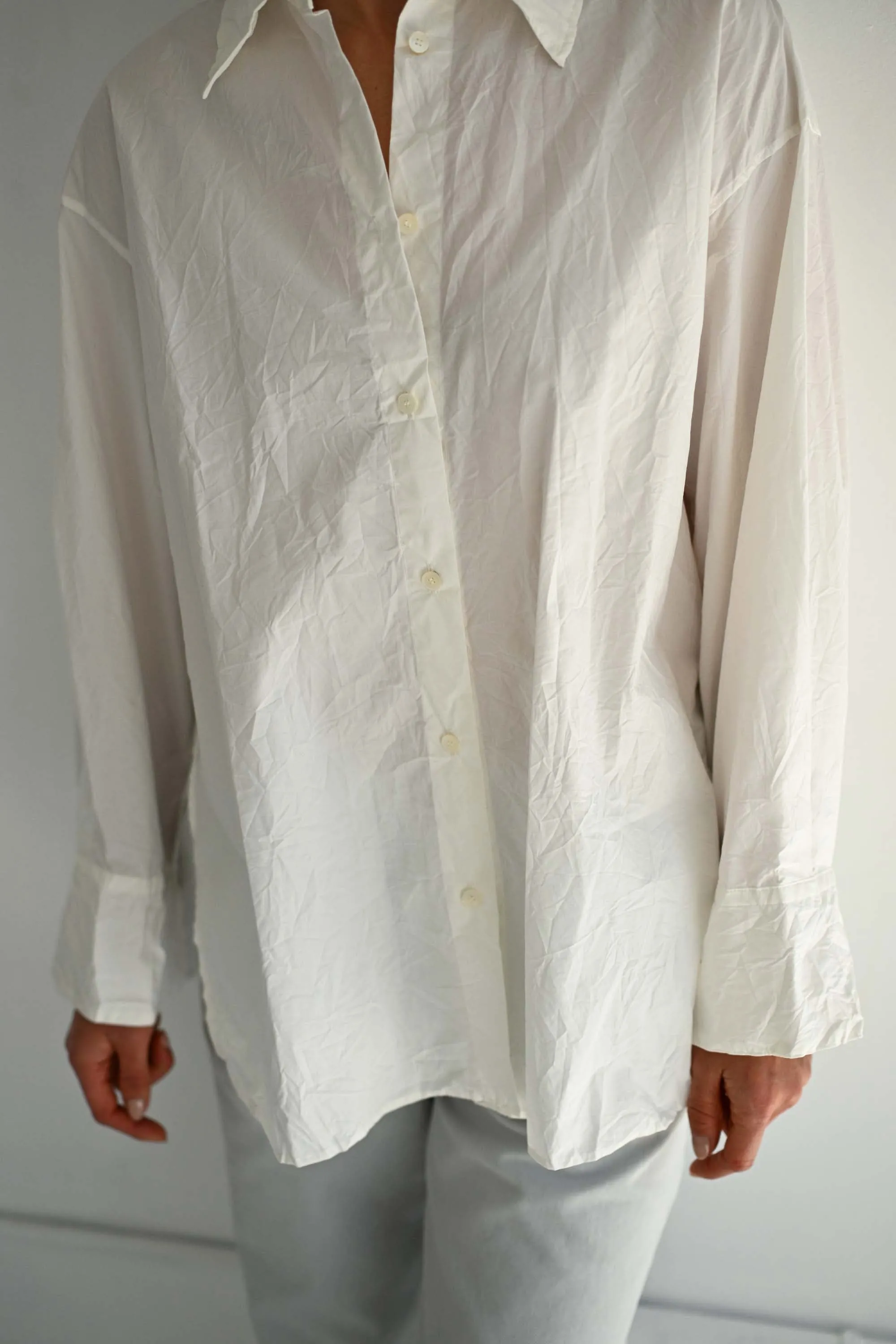 Crinkled Oversized Shirt in White sold by Sayaka Davis product image thumbnail 2