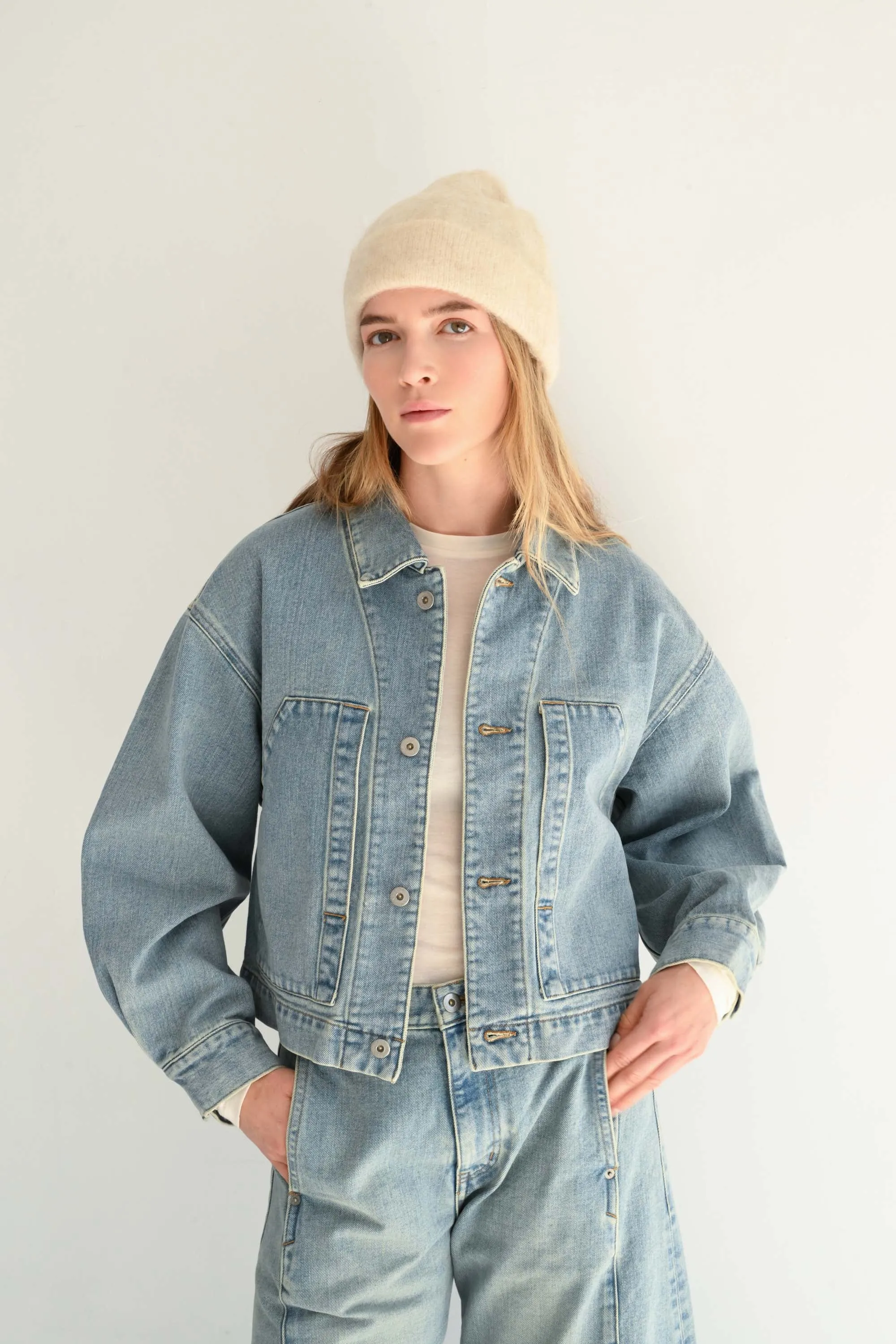 Cropped Jacket in Vintage Blue sold by Sayaka Davis product image thumbnail 2