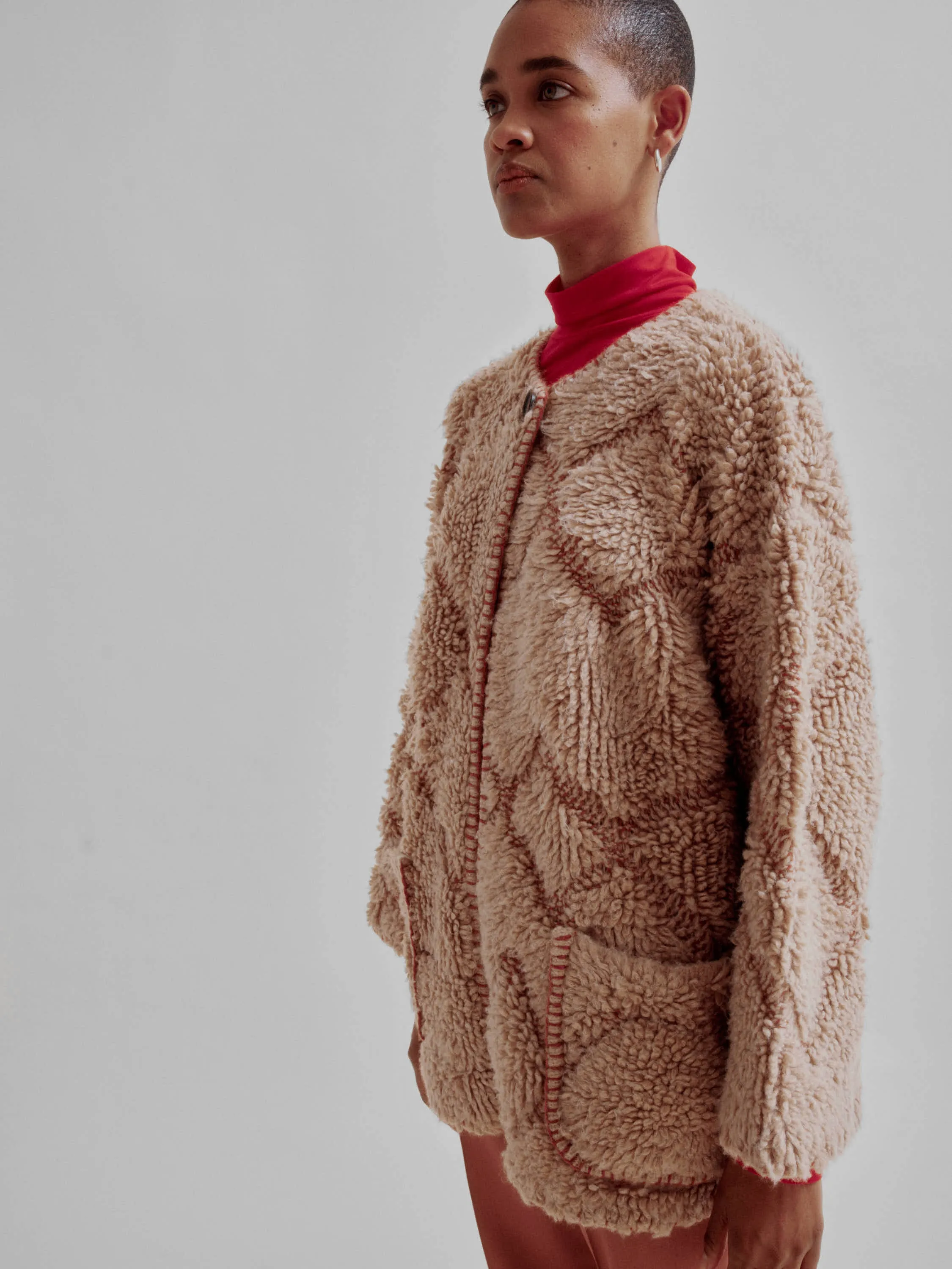 Pile Knit Coat in Ginger sold by Sayaka Davis product image thumbnail 4