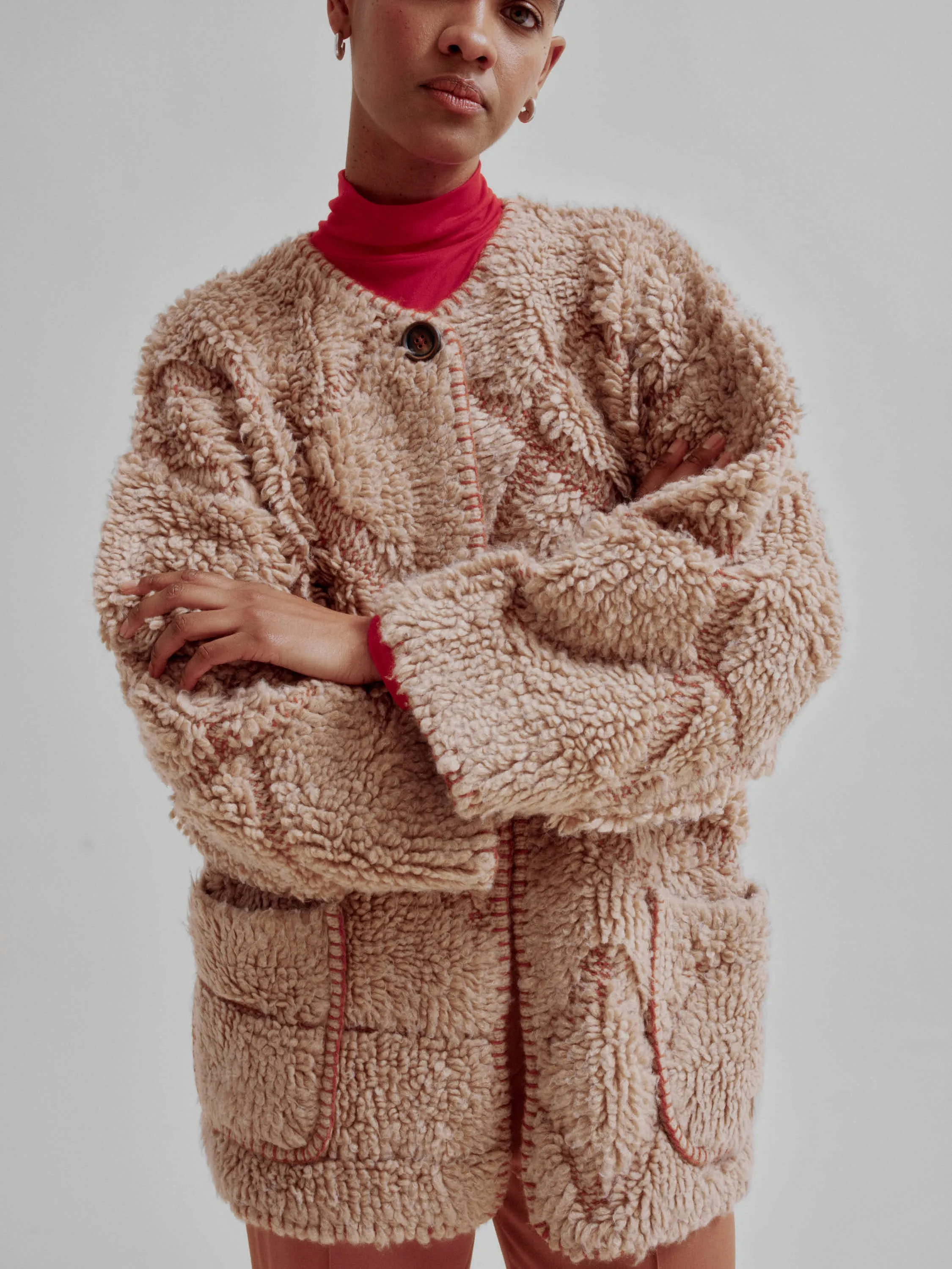 Pile Knit Coat in Ginger sold by Sayaka Davis product image thumbnail 2