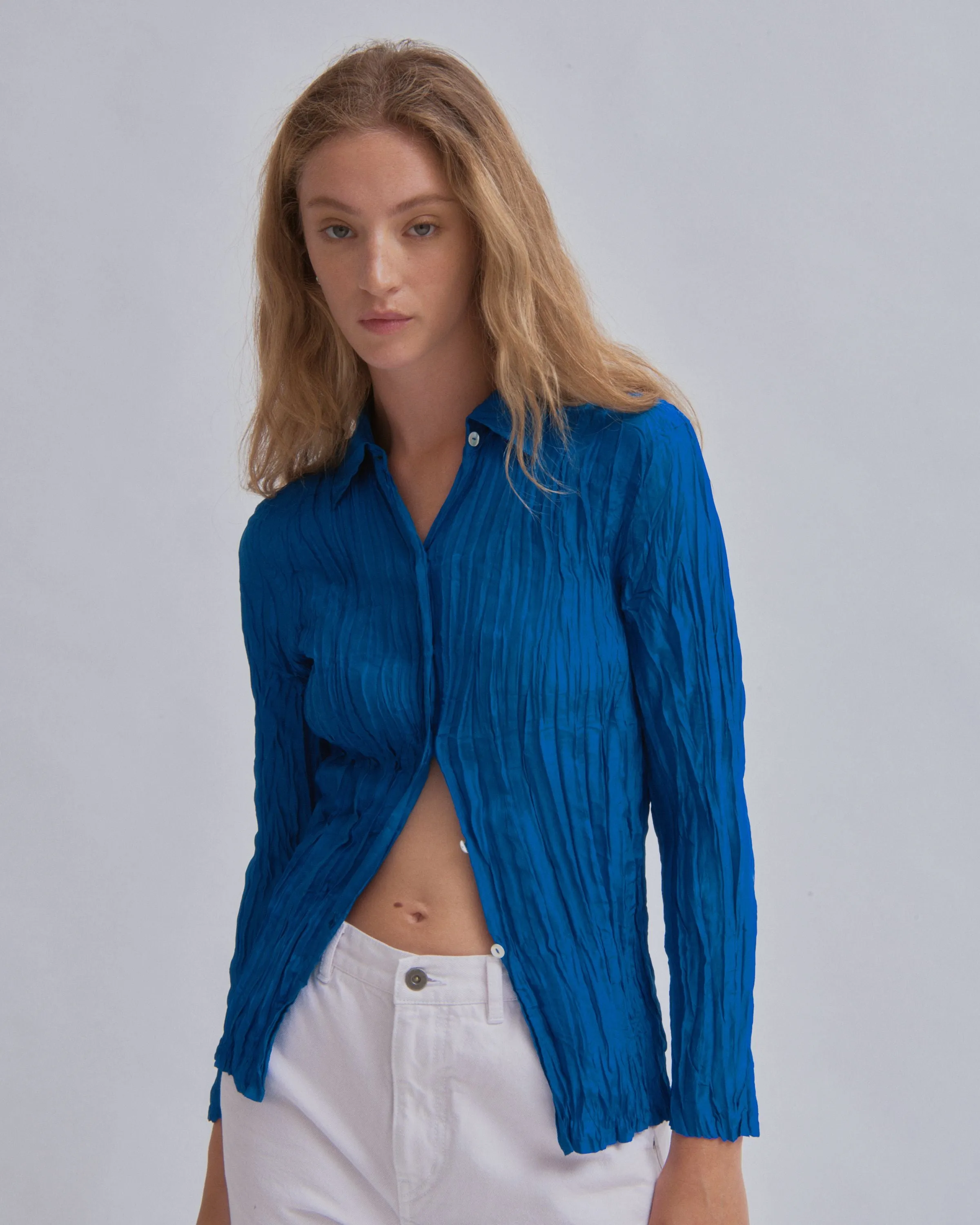 Hand Pleated Shirt in Cerulean sold by Sayaka Davis product image thumbnail 2