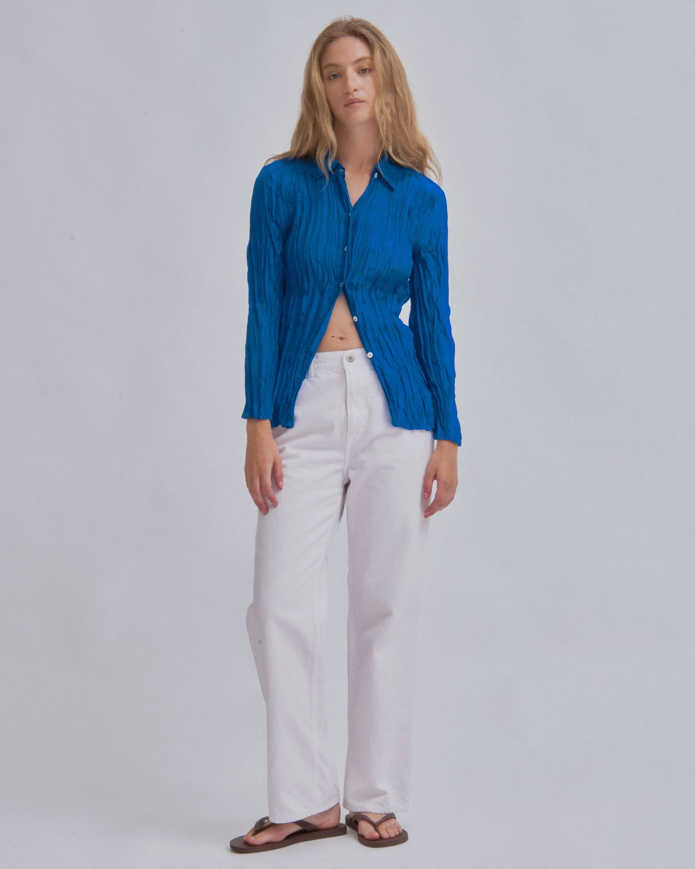 Hand Pleated Shirt in Cerulean sold by Sayaka Davis product image thumbnail 4