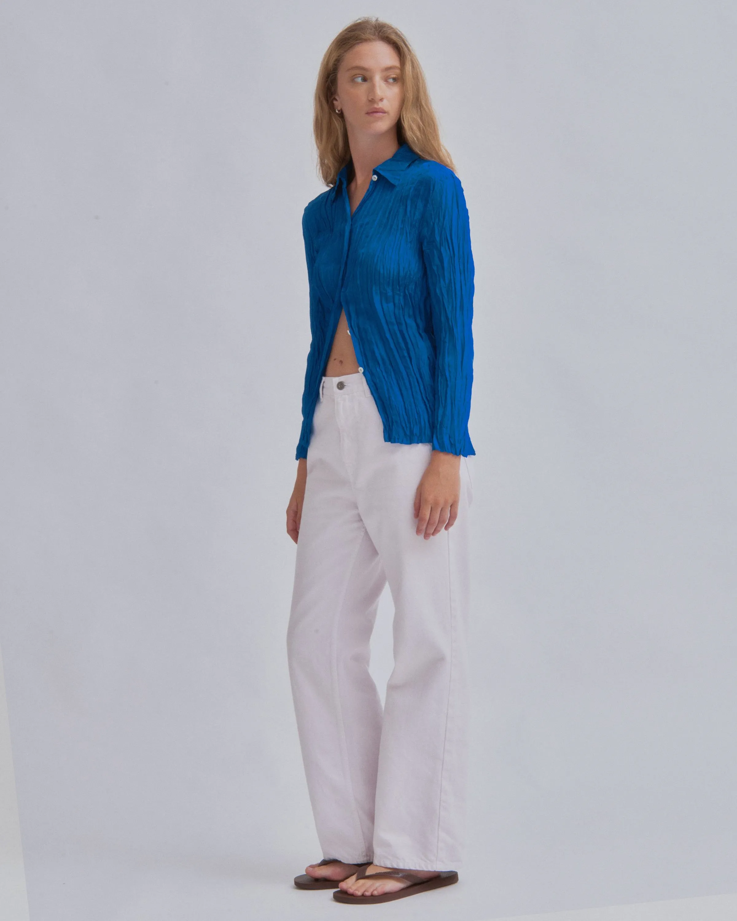 Hand Pleated Shirt in Cerulean sold by Sayaka Davis product image thumbnail 5
