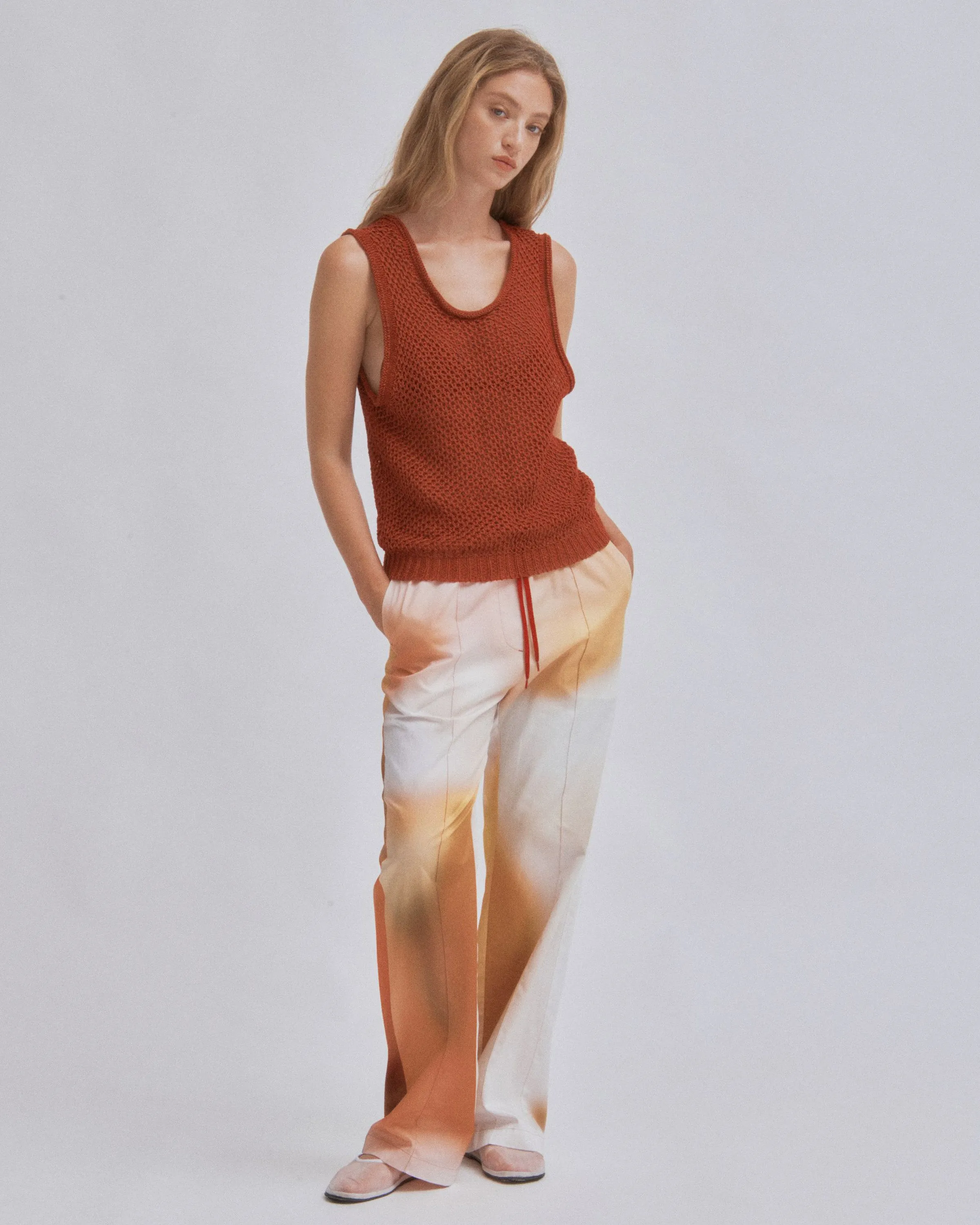 Linen Knit Tank in Brick sold by Sayaka Davis product image thumbnail 5