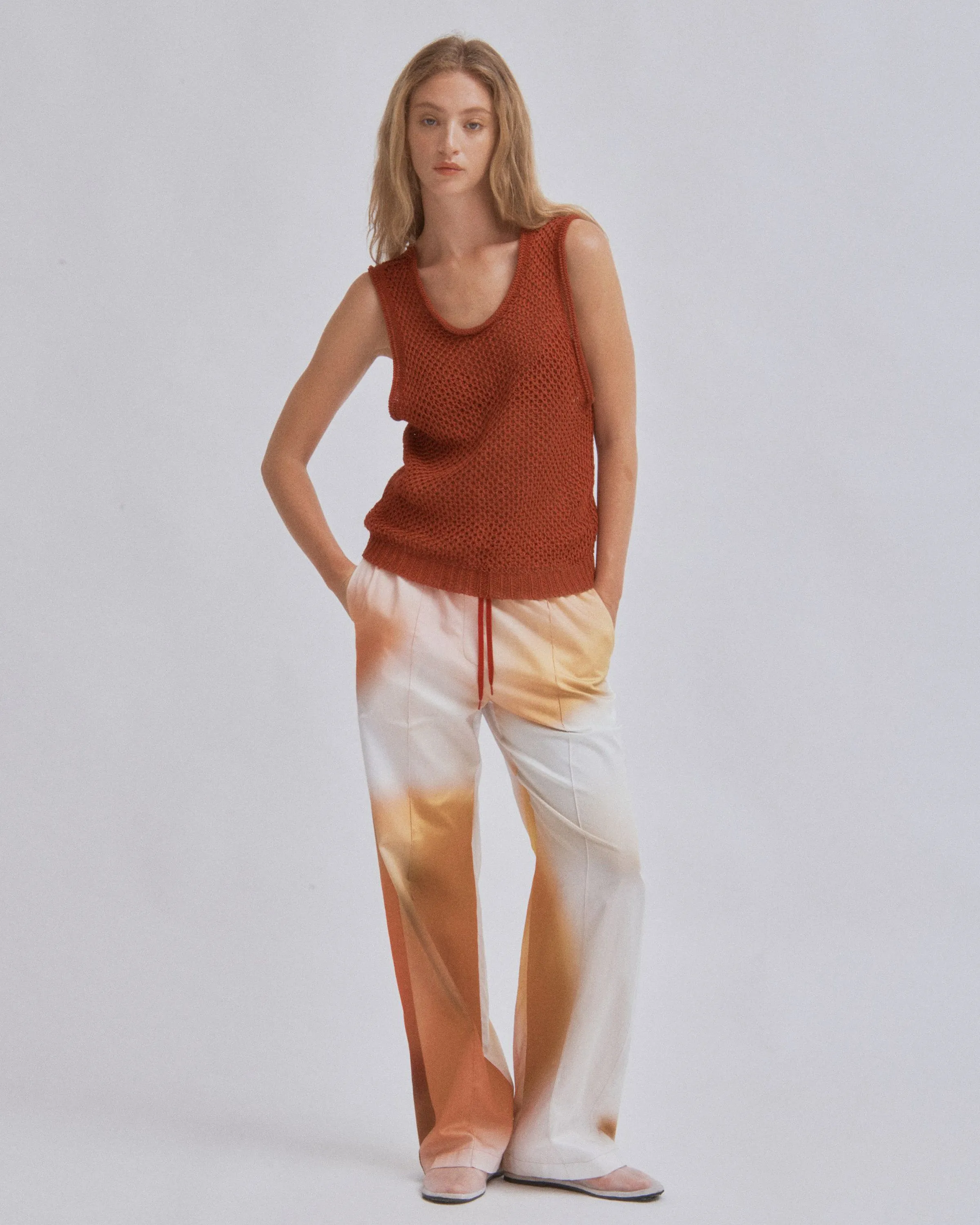 Linen Knit Tank in Brick sold by Sayaka Davis product image thumbnail 4