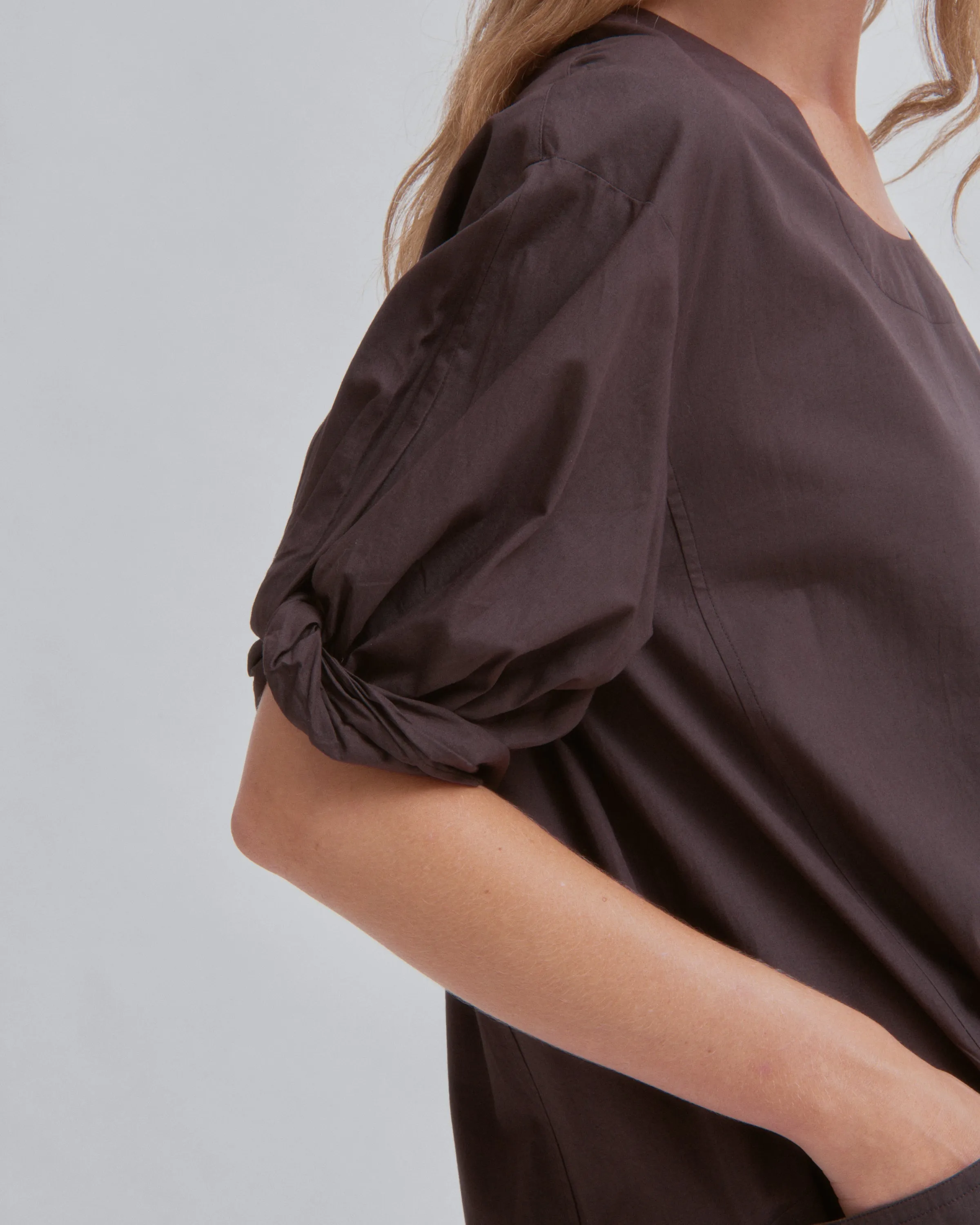 U-Neck Dress in Chocolate sold by Sayaka Davis product image thumbnail 4