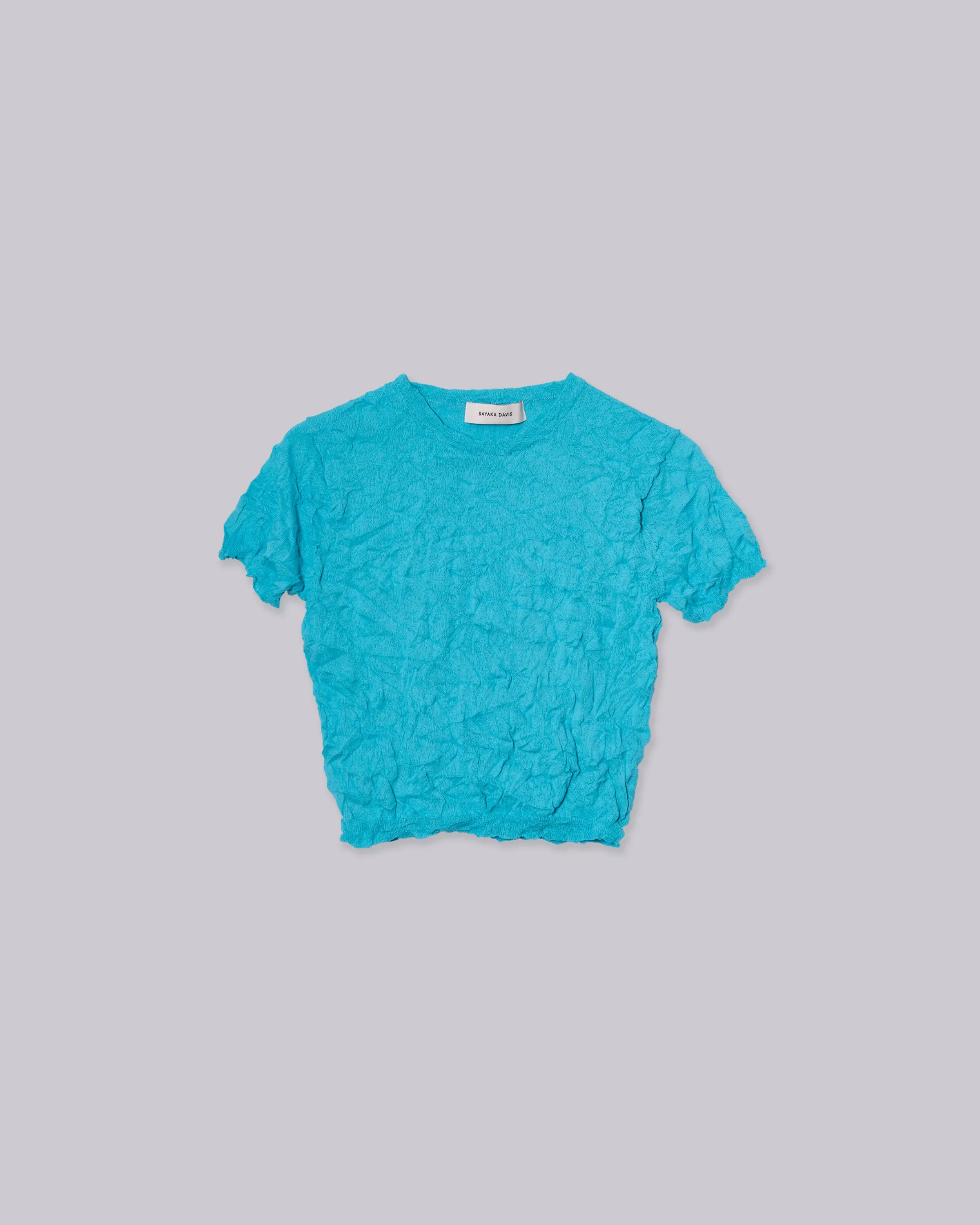 Crinkled Petite Knit Tee in Teal sold by Sayaka Davis product image thumbnail 5