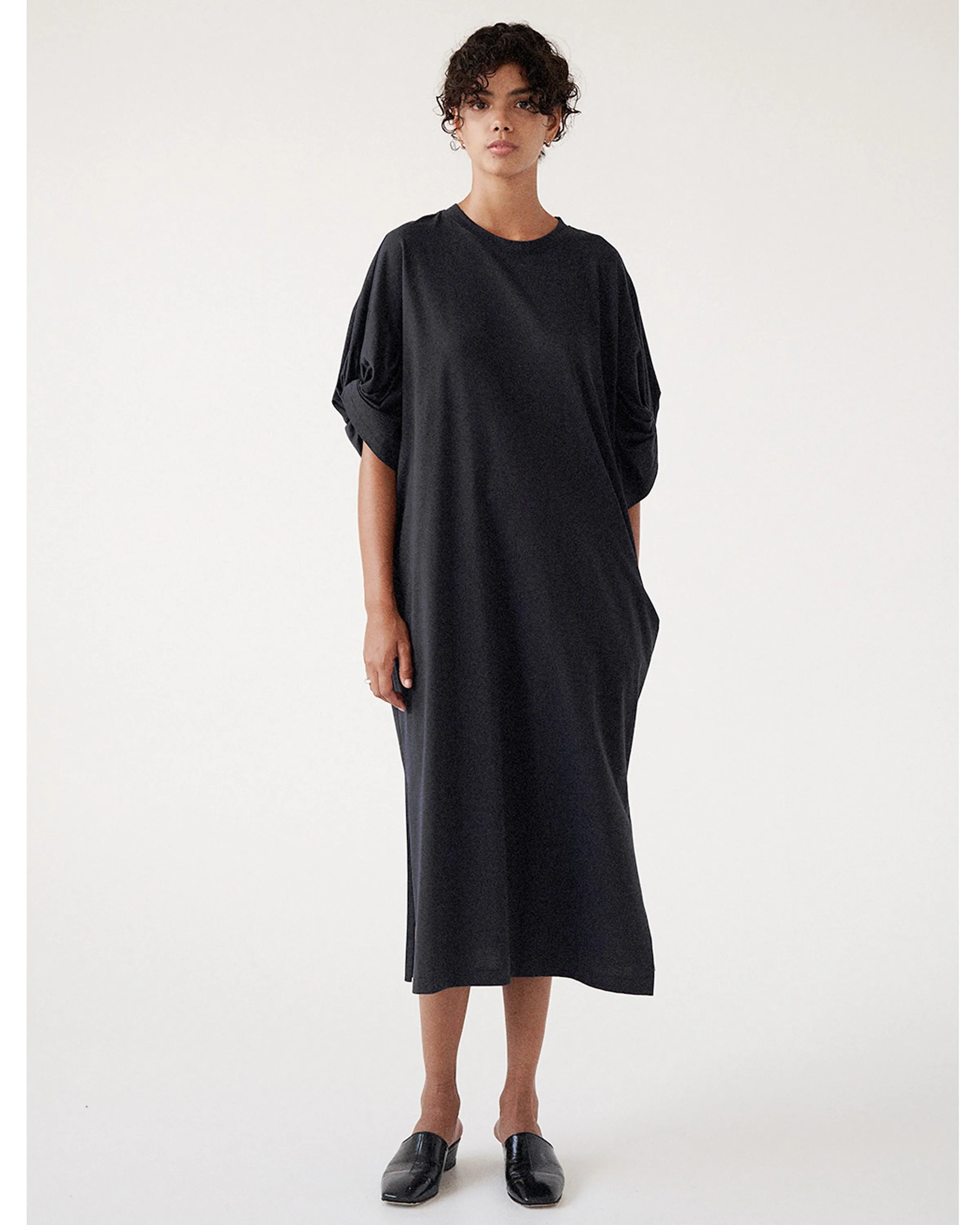 TWISTED SLEEVE TEE DRESS IN BLACK sold by Sayaka Davis product image thumbnail 2