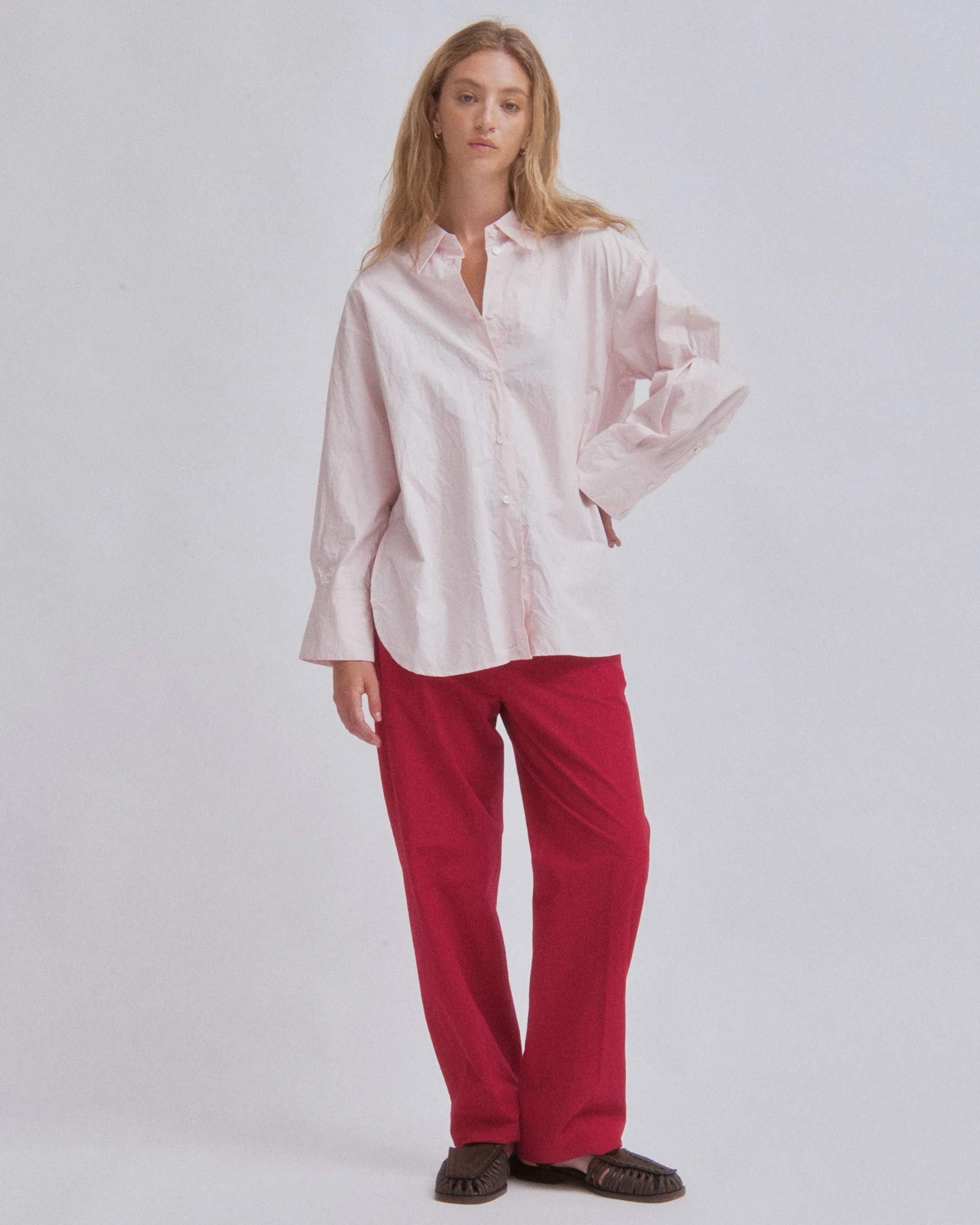Straight Leg Trousers in Cherry sold by Sayaka Davis
