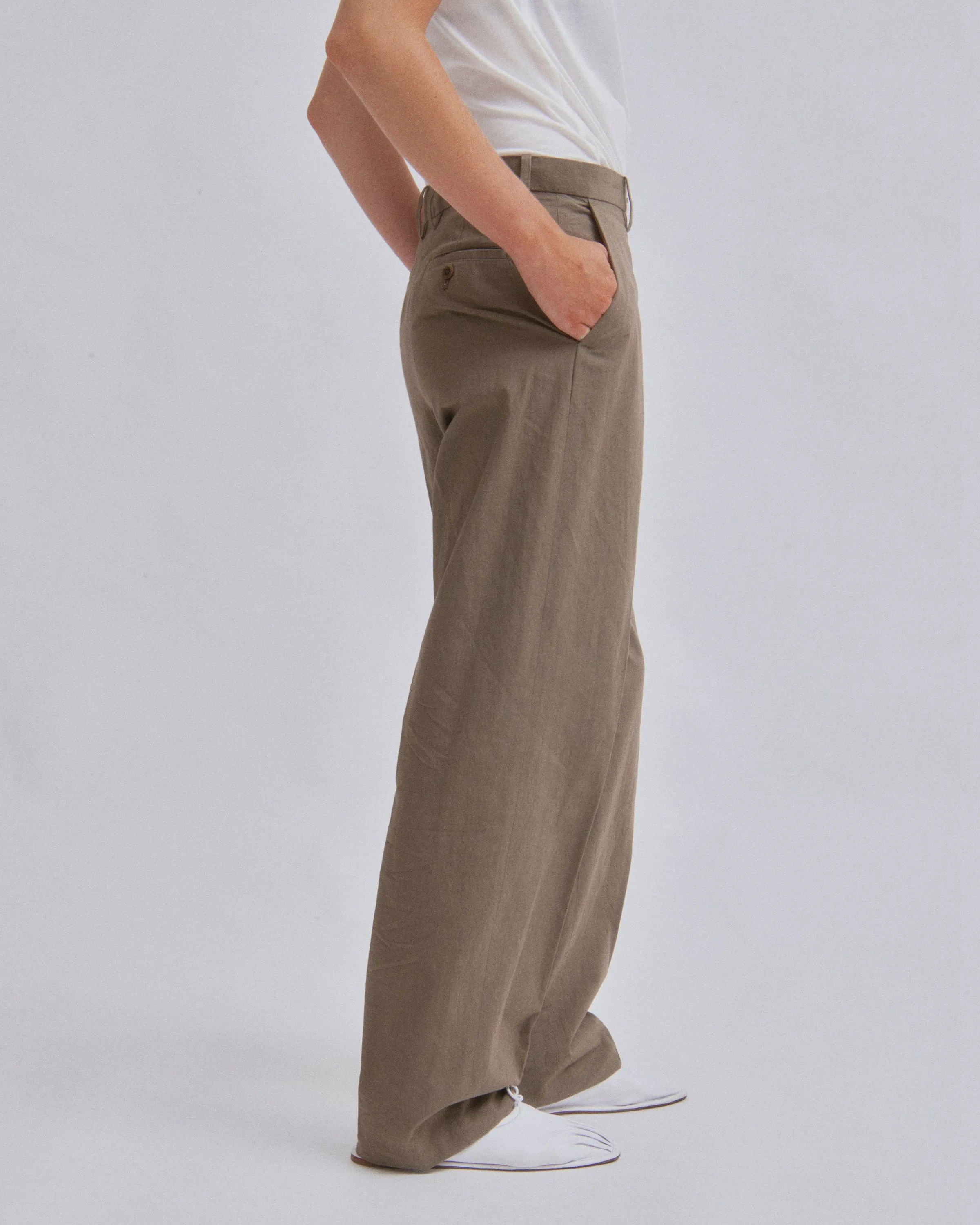Straight Leg Trousers in Moss Gray sold by Sayaka Davis product image thumbnail 3
