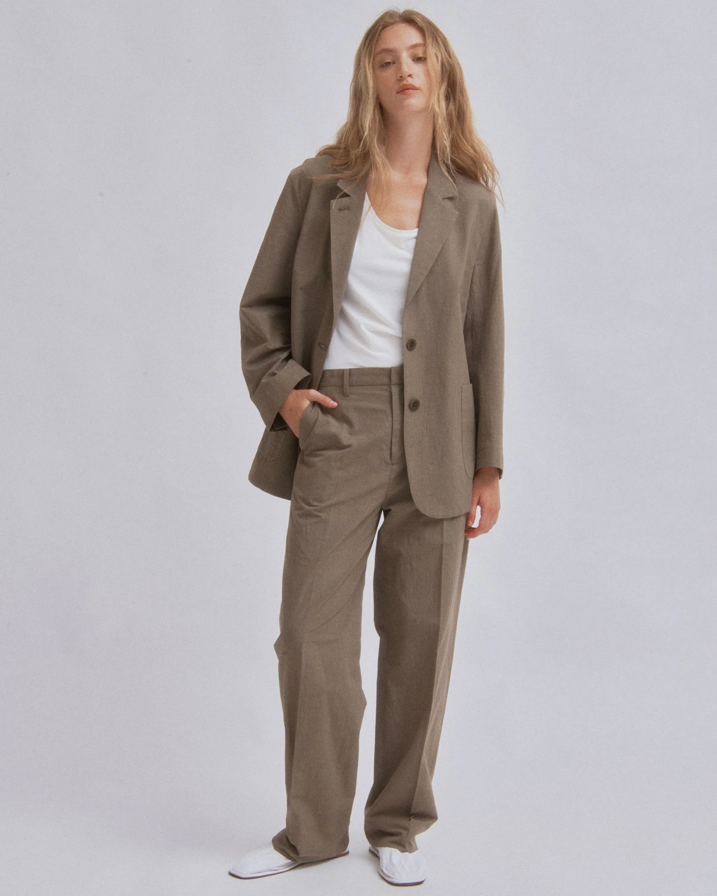 Straight Leg Trousers in Moss Gray sold by Sayaka Davis product image thumbnail 4