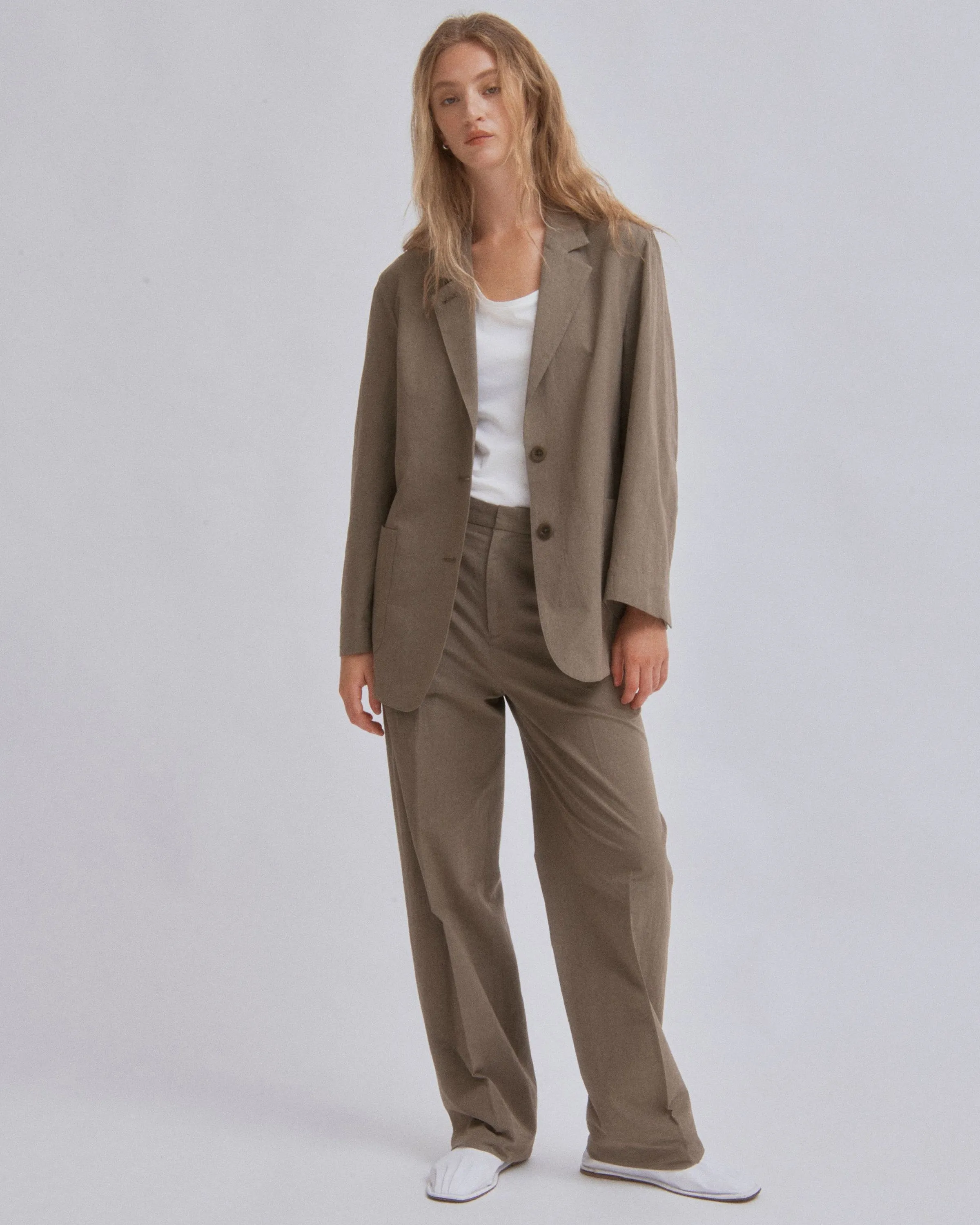 Single Blazer in Moss Gray sold by Sayaka Davis product image thumbnail 2