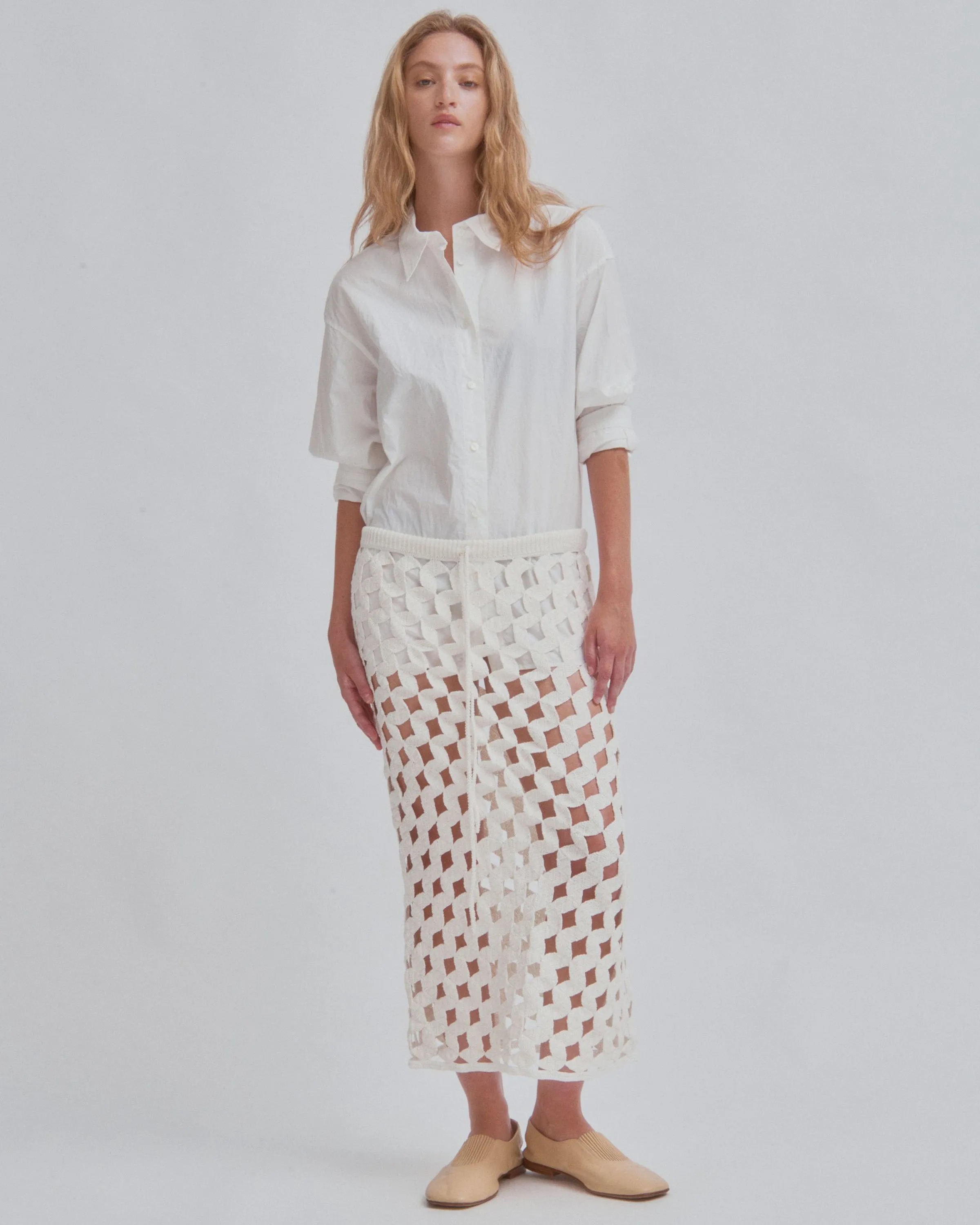 Crochet Skirt in White sold by Sayaka Davis product image thumbnail 2