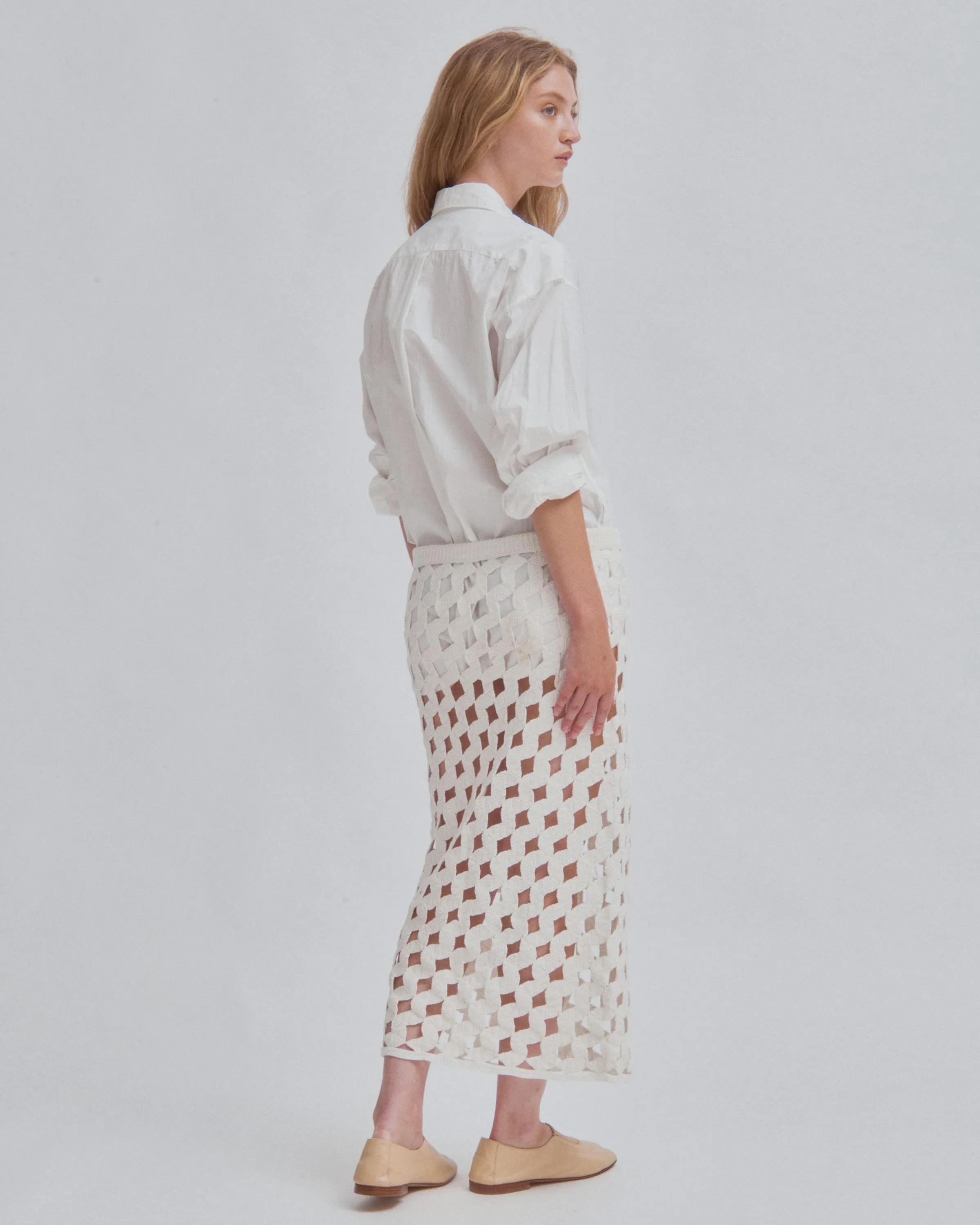 Crochet Skirt in White sold by Sayaka Davis product image thumbnail 3