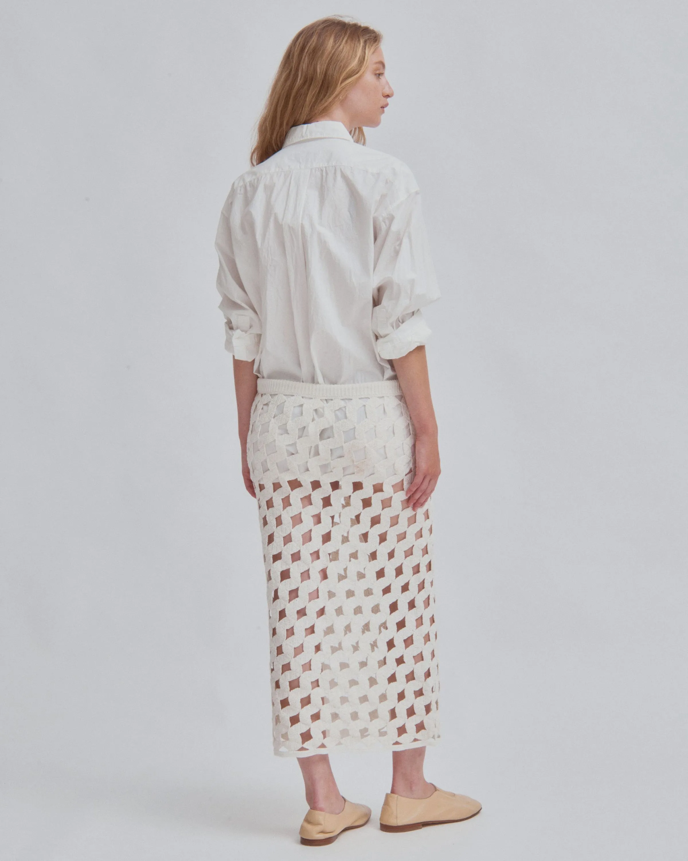 Crochet Skirt in White sold by Sayaka Davis product image thumbnail 4