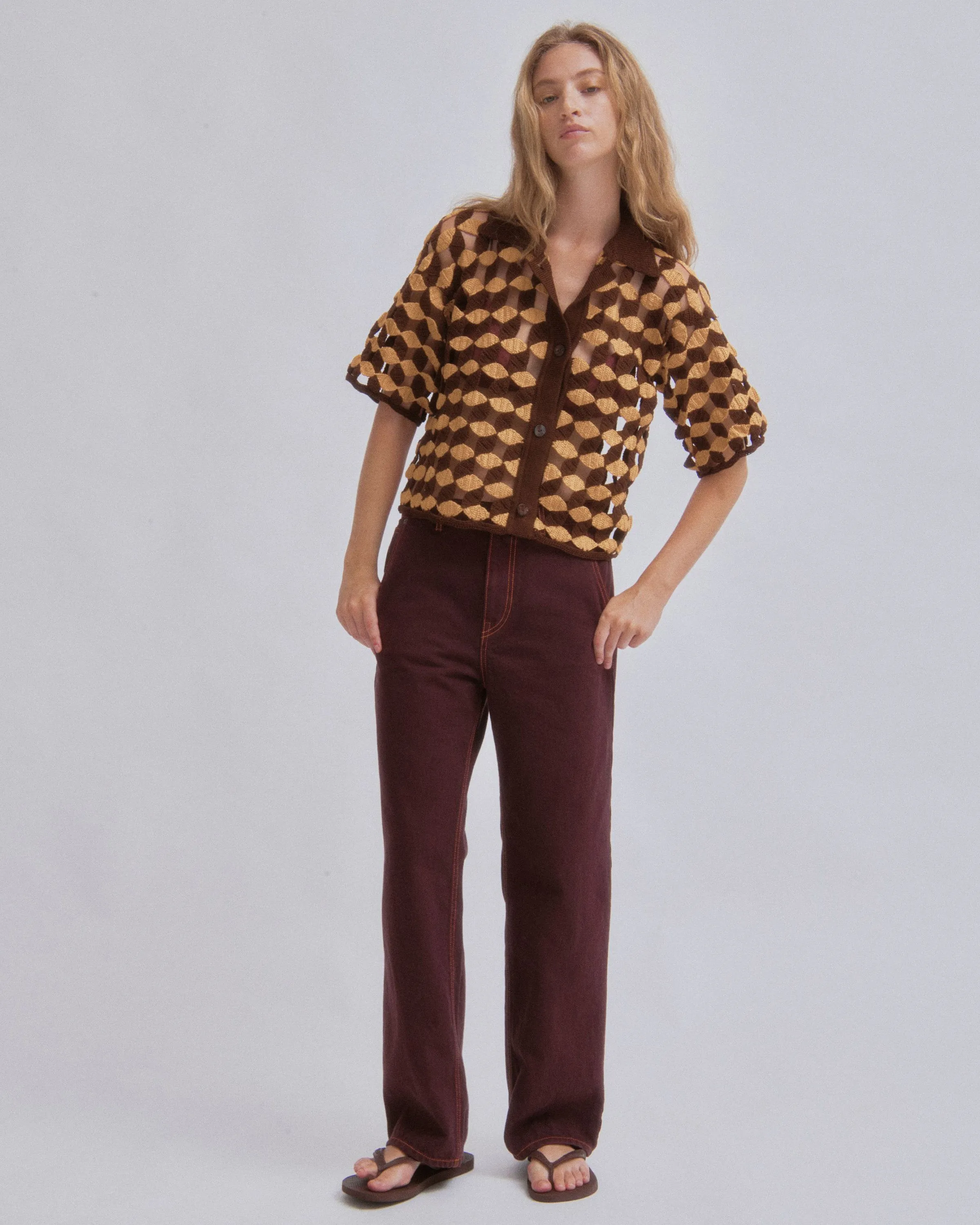 Crochet Camp Shirt in Sun x Wood sold by Sayaka Davis product image thumbnail 5