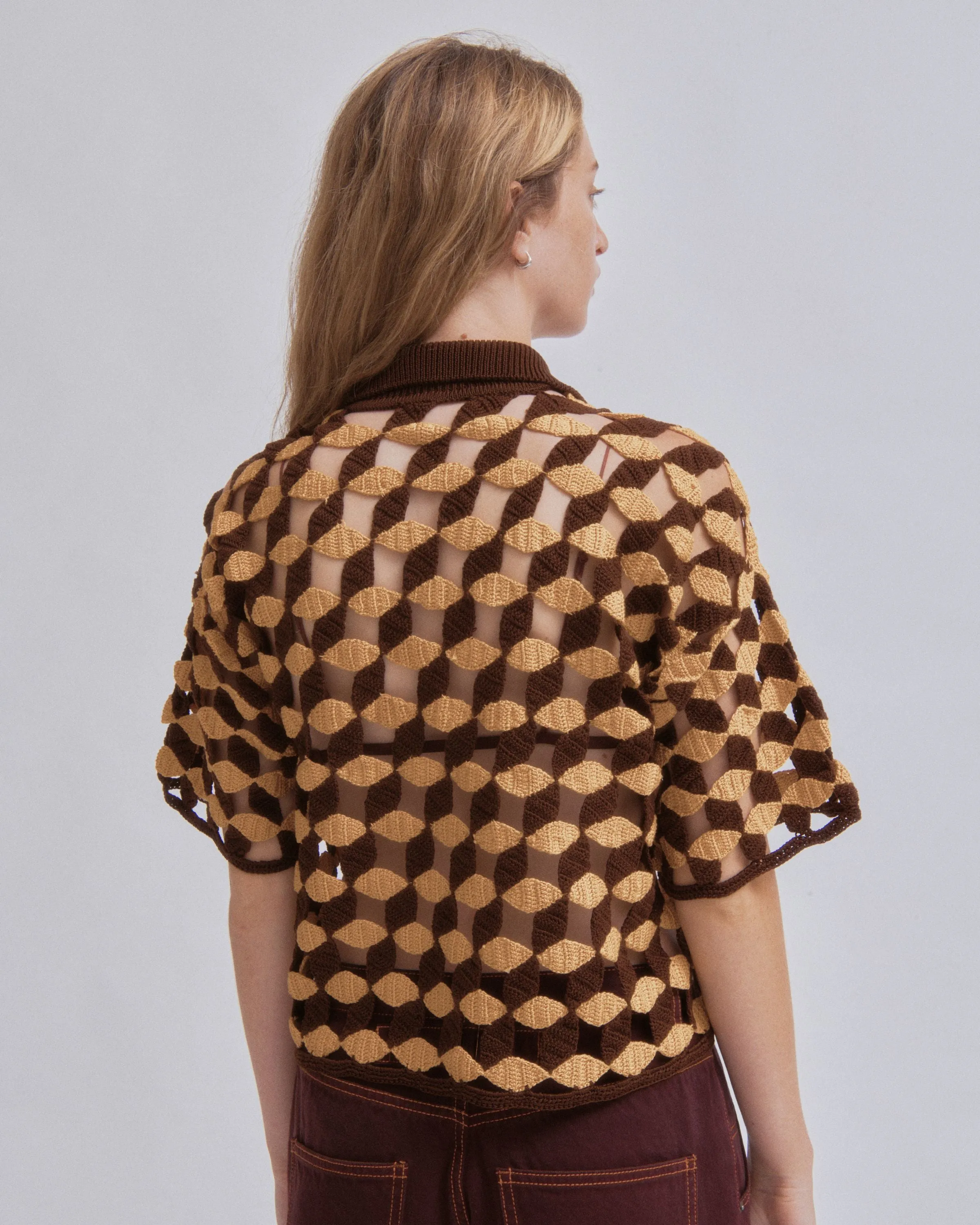 Crochet Camp Shirt in Sun x Wood sold by Sayaka Davis product image thumbnail 4