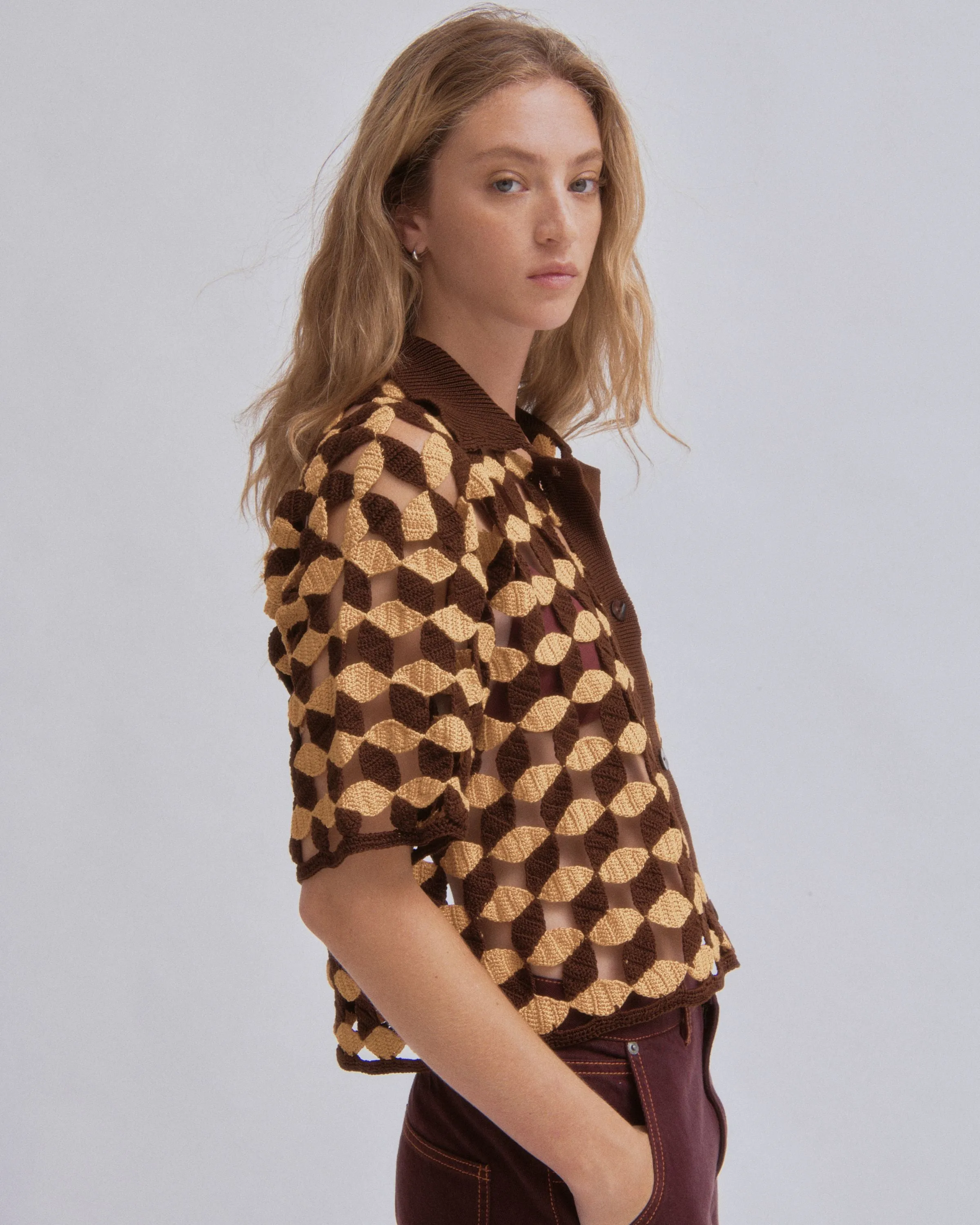 Crochet Camp Shirt in Sun x Wood sold by Sayaka Davis product image thumbnail 2