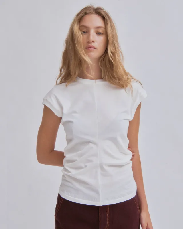 Draped Tee in White made by Sayaka Davis