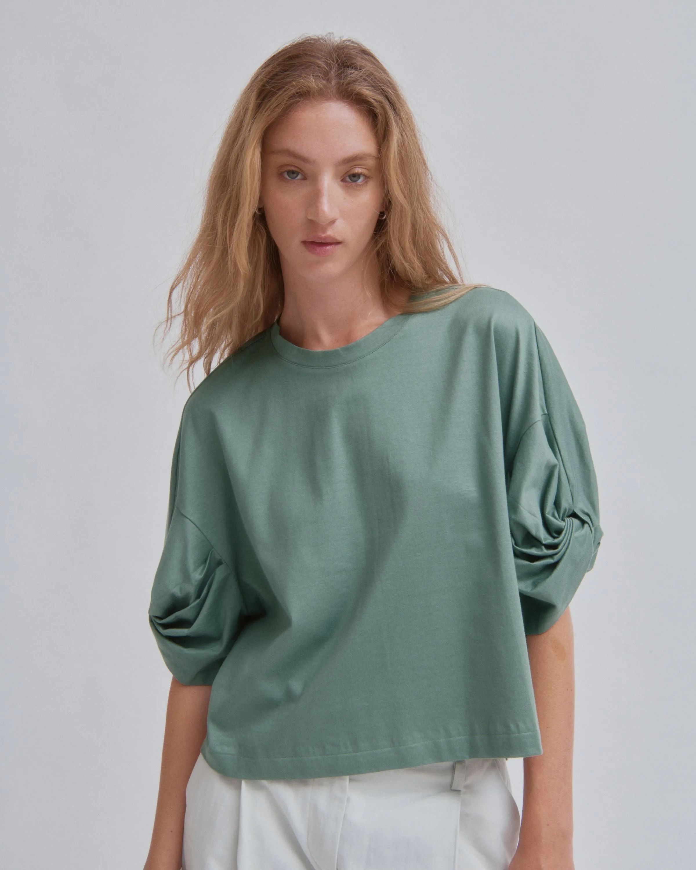 Twisted Sleeve Tee in Fern sold by Sayaka Davis product image thumbnail 3