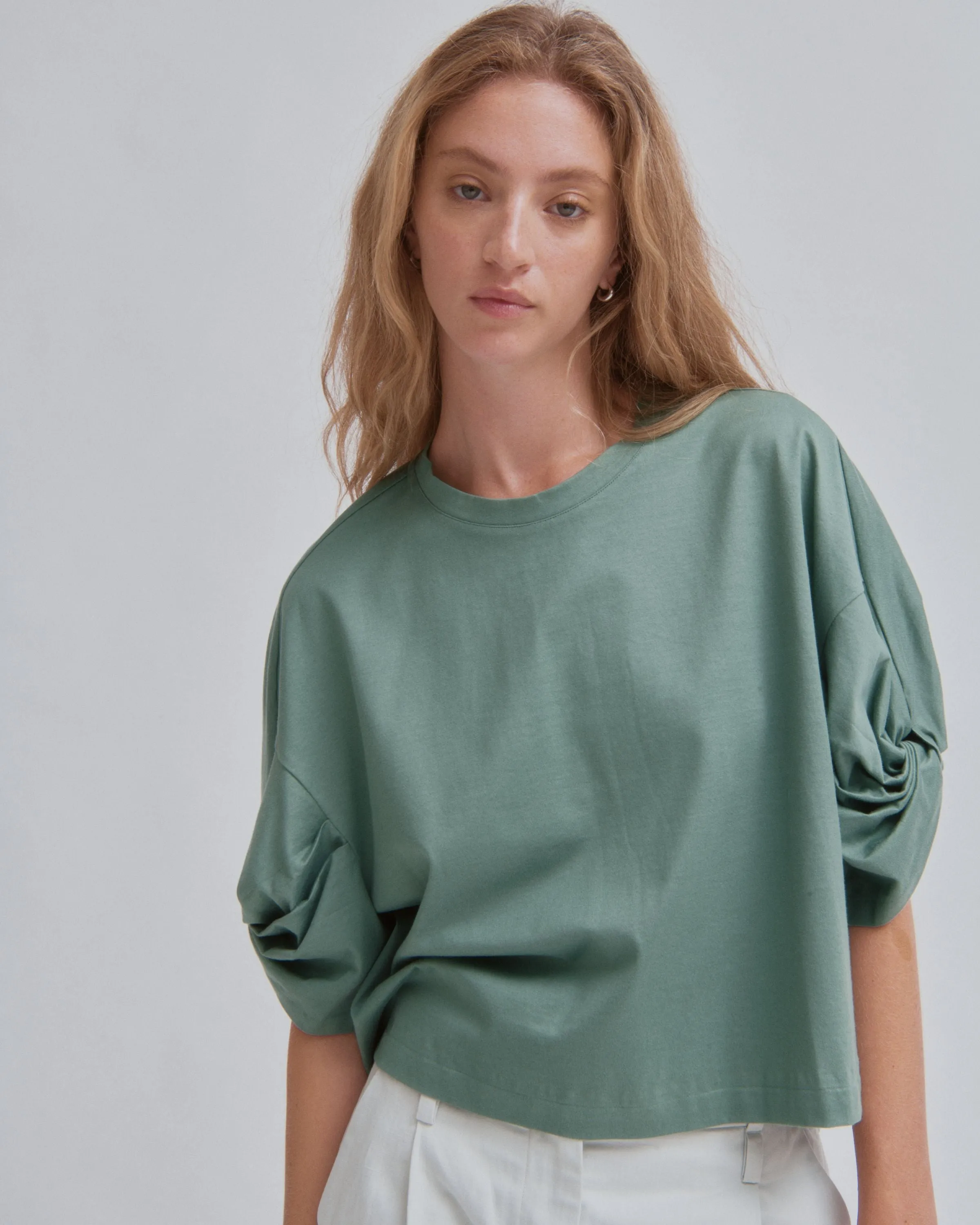 Twisted Sleeve Tee in Fern sold by Sayaka Davis product image thumbnail 4