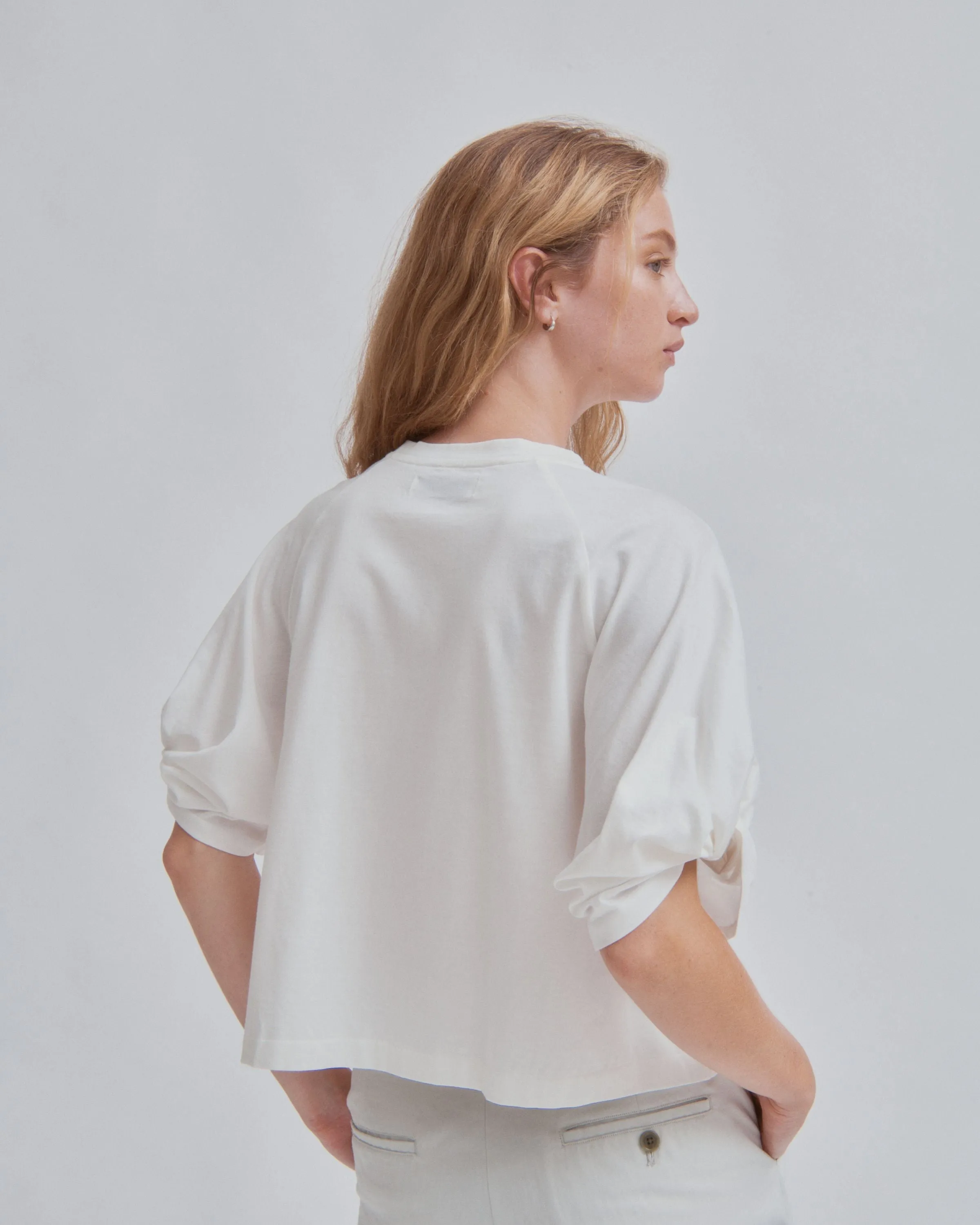 Twisted Sleeve Tee in White sold by Sayaka Davis product image thumbnail 4