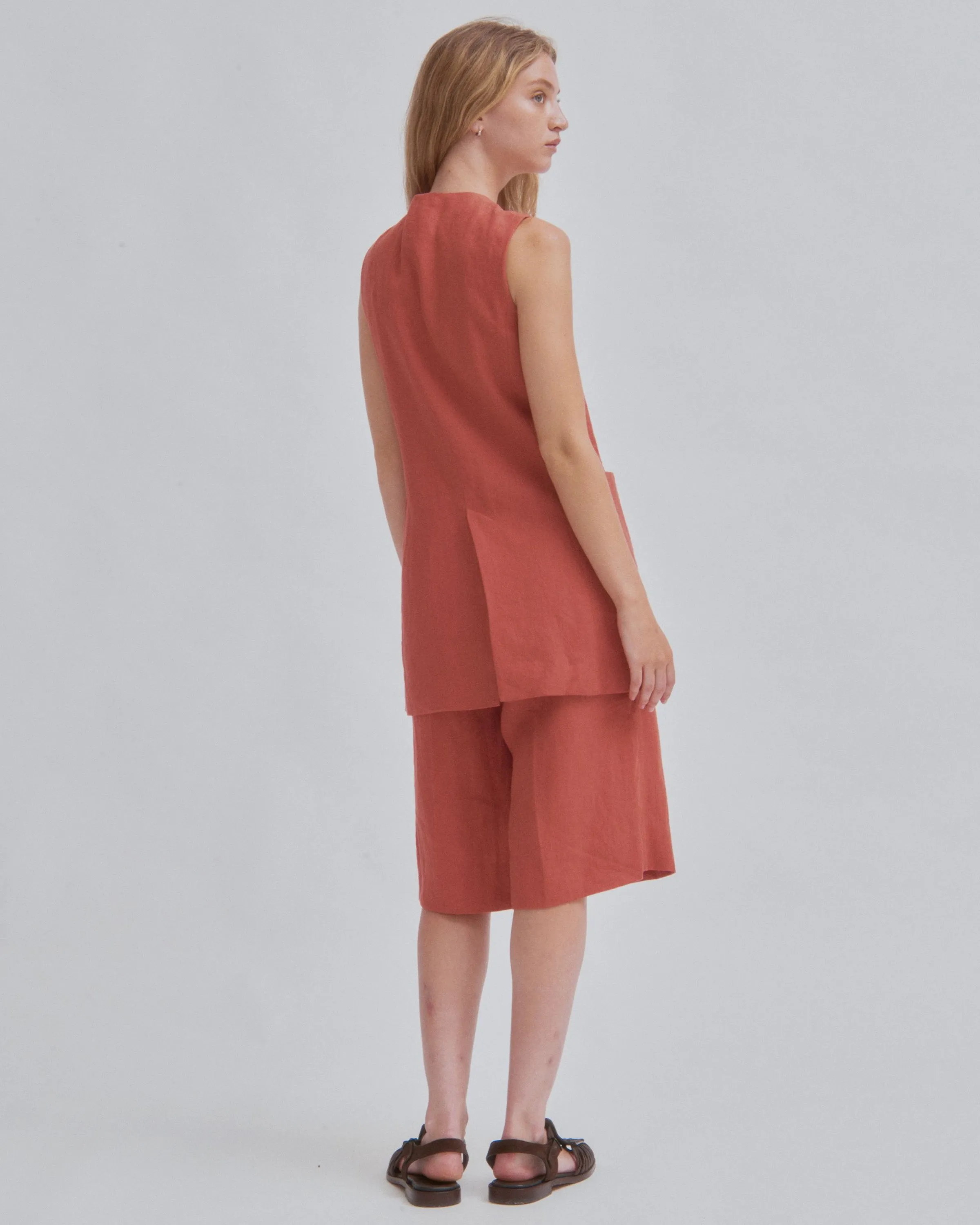 Long Vest in Clay sold by Sayaka Davis product image thumbnail 3