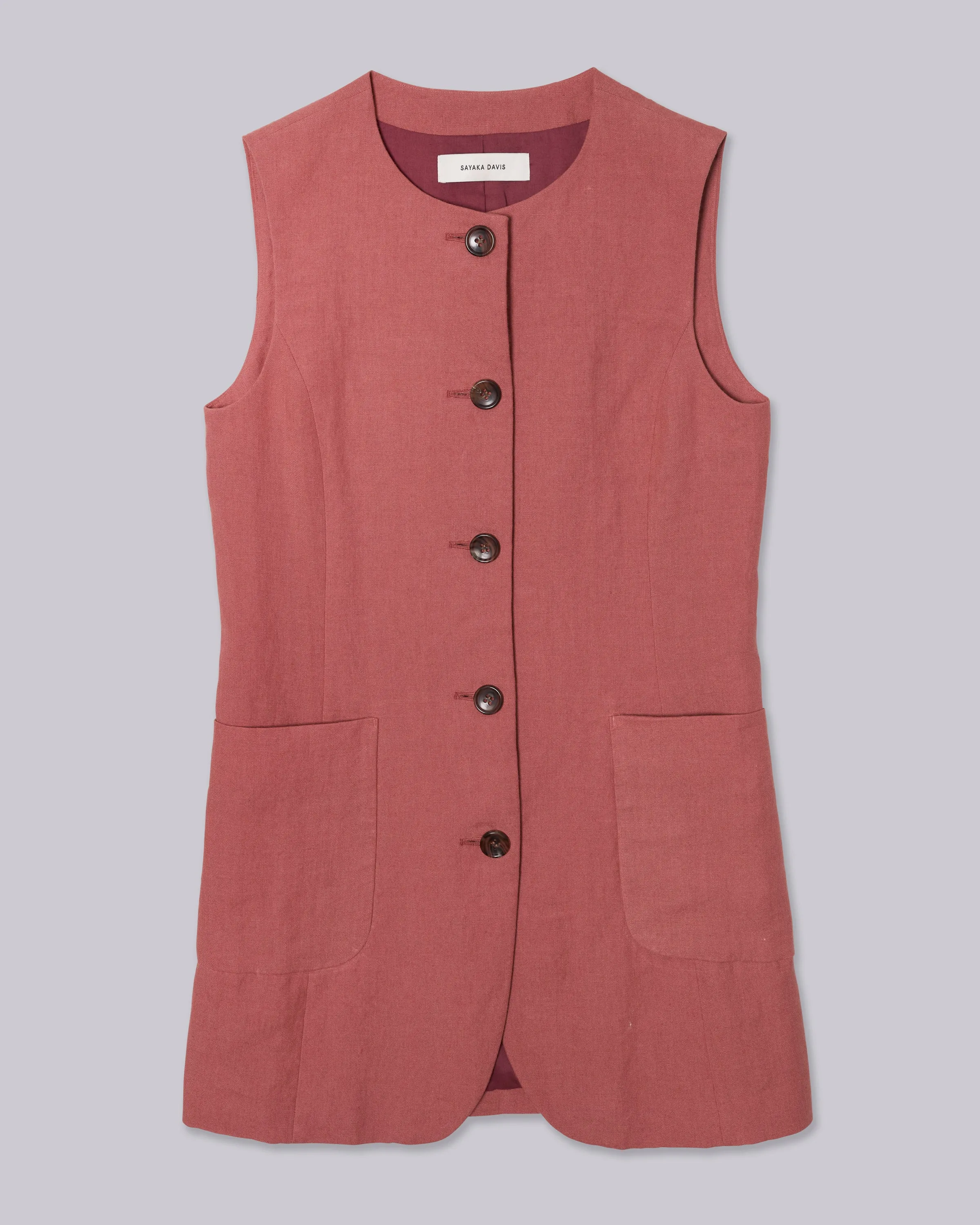 Long Vest in Clay sold by Sayaka Davis product image thumbnail 4