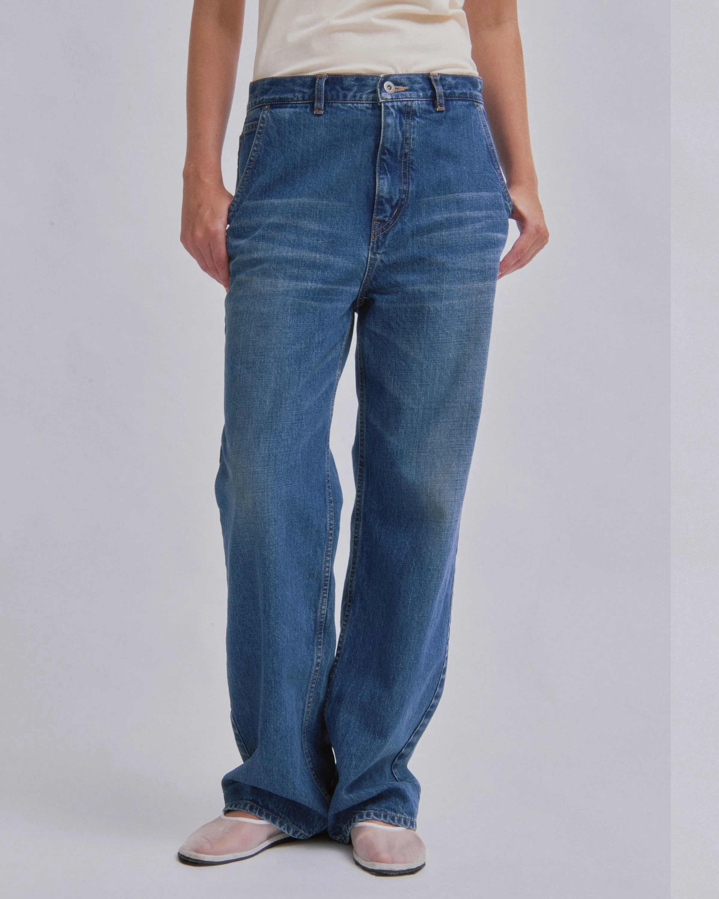 Straight Leg Denim in Light Blue sold by Sayaka Davis