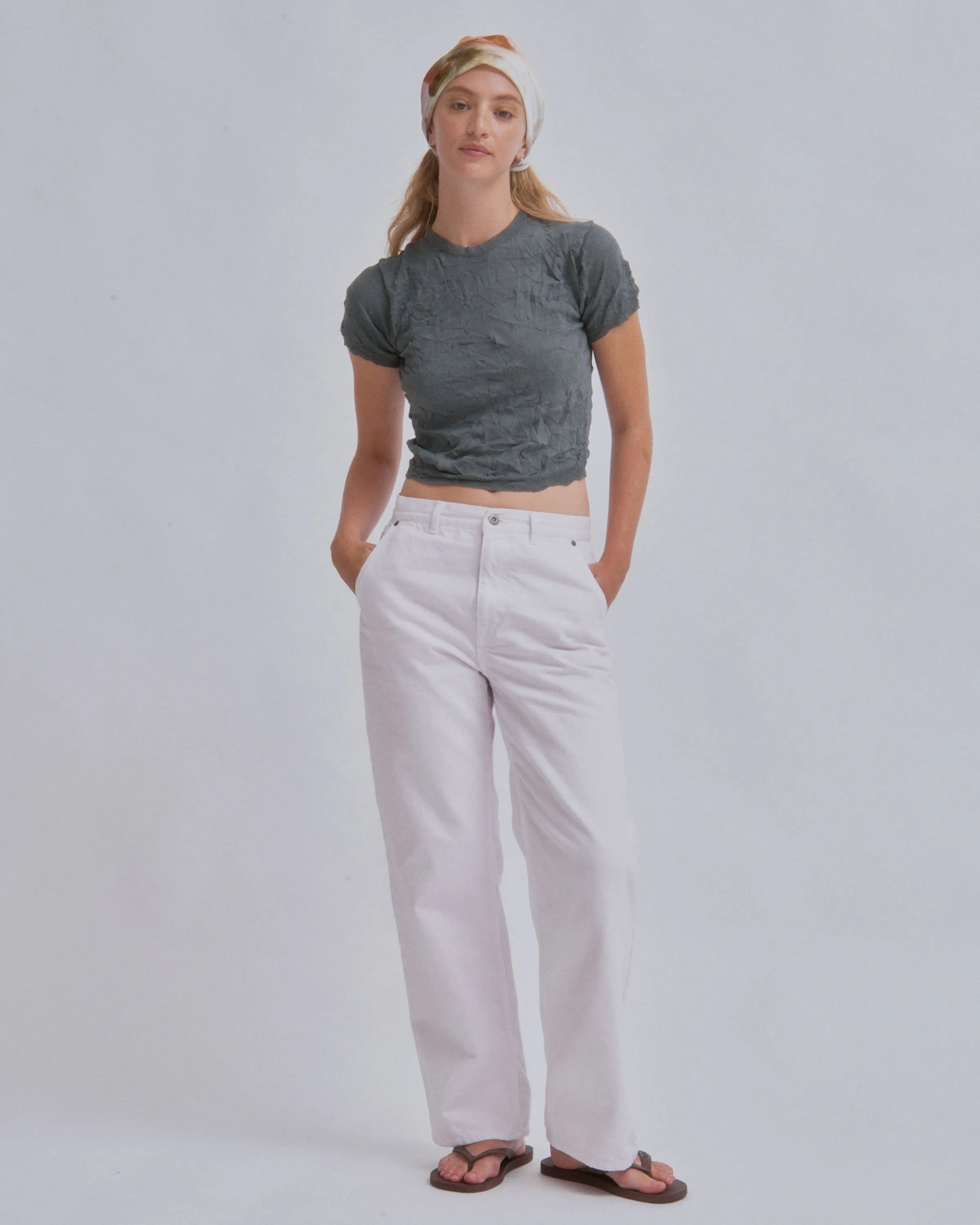 Crinkled Petite Knit Tee in Steel sold by Sayaka Davis product image thumbnail 5