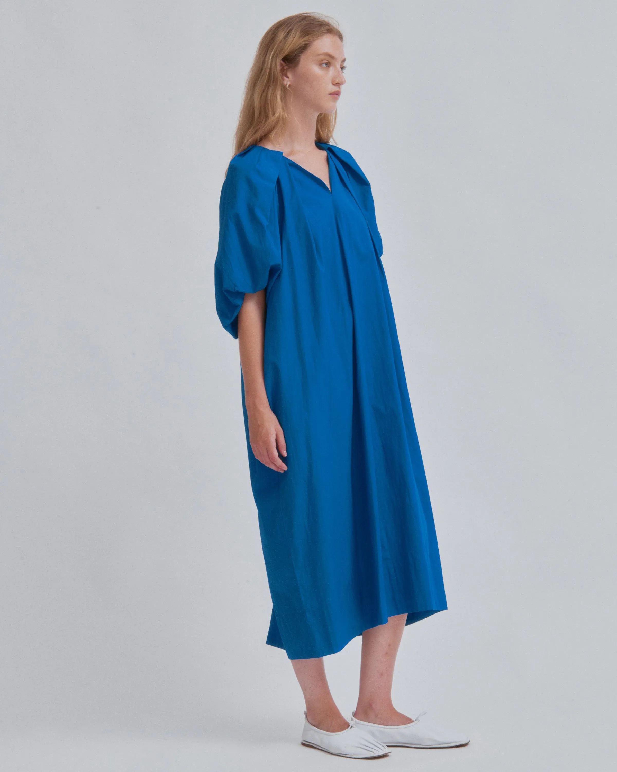 TUCKED COCOON DRESS IN CERULEAN sold by Sayaka Davis product image thumbnail 2