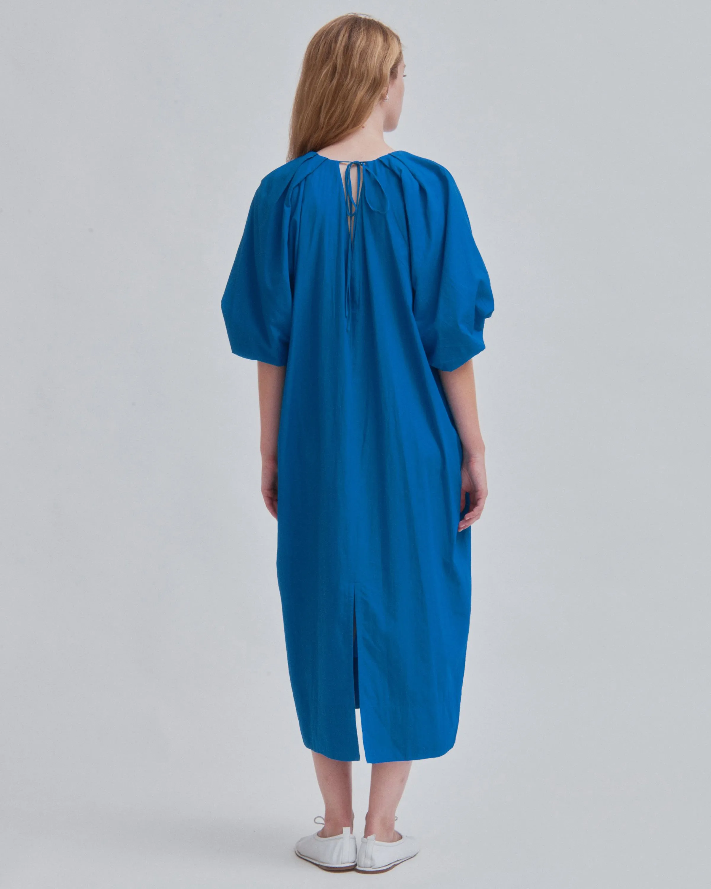 TUCKED COCOON DRESS IN CERULEAN sold by Sayaka Davis product image thumbnail 4
