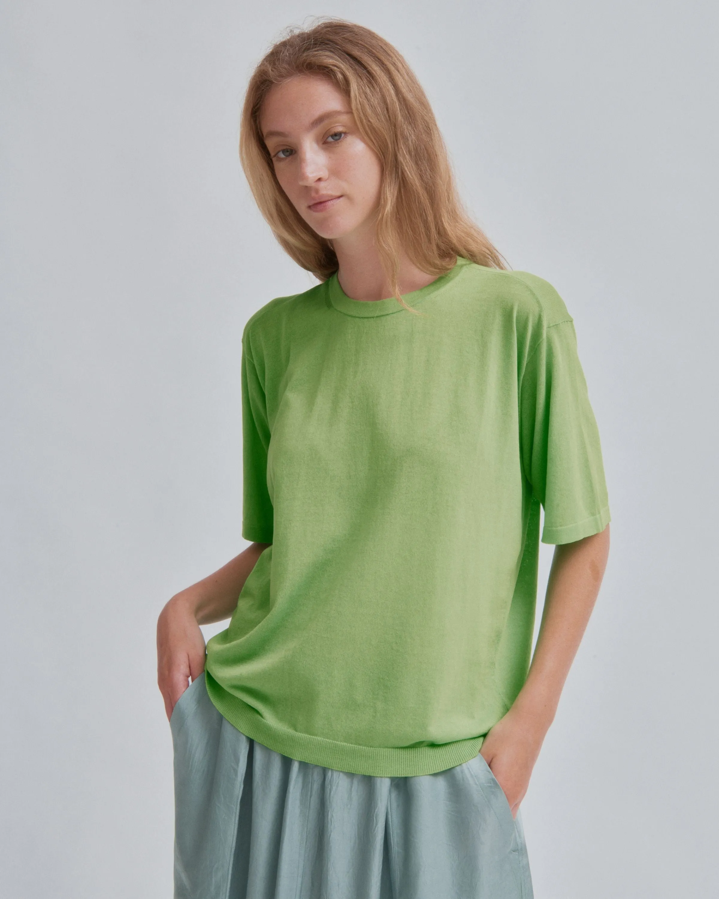 SHEER KNIT TEE IN ELECTRIC GREEN sold by Sayaka Davis product image thumbnail 2