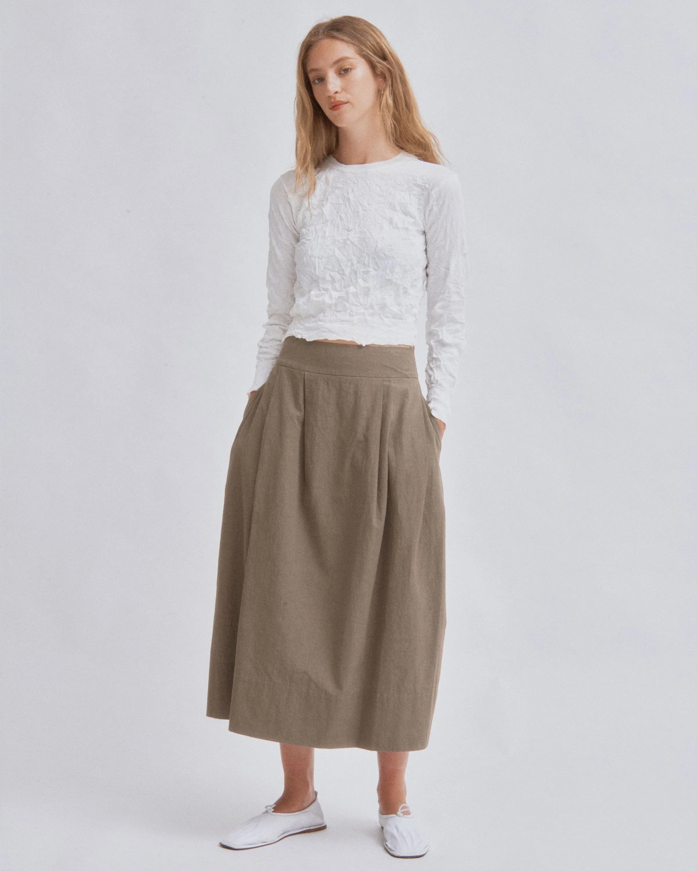 CRINKLED PULLOVER IN WHITE sold by Sayaka Davis product image thumbnail 5