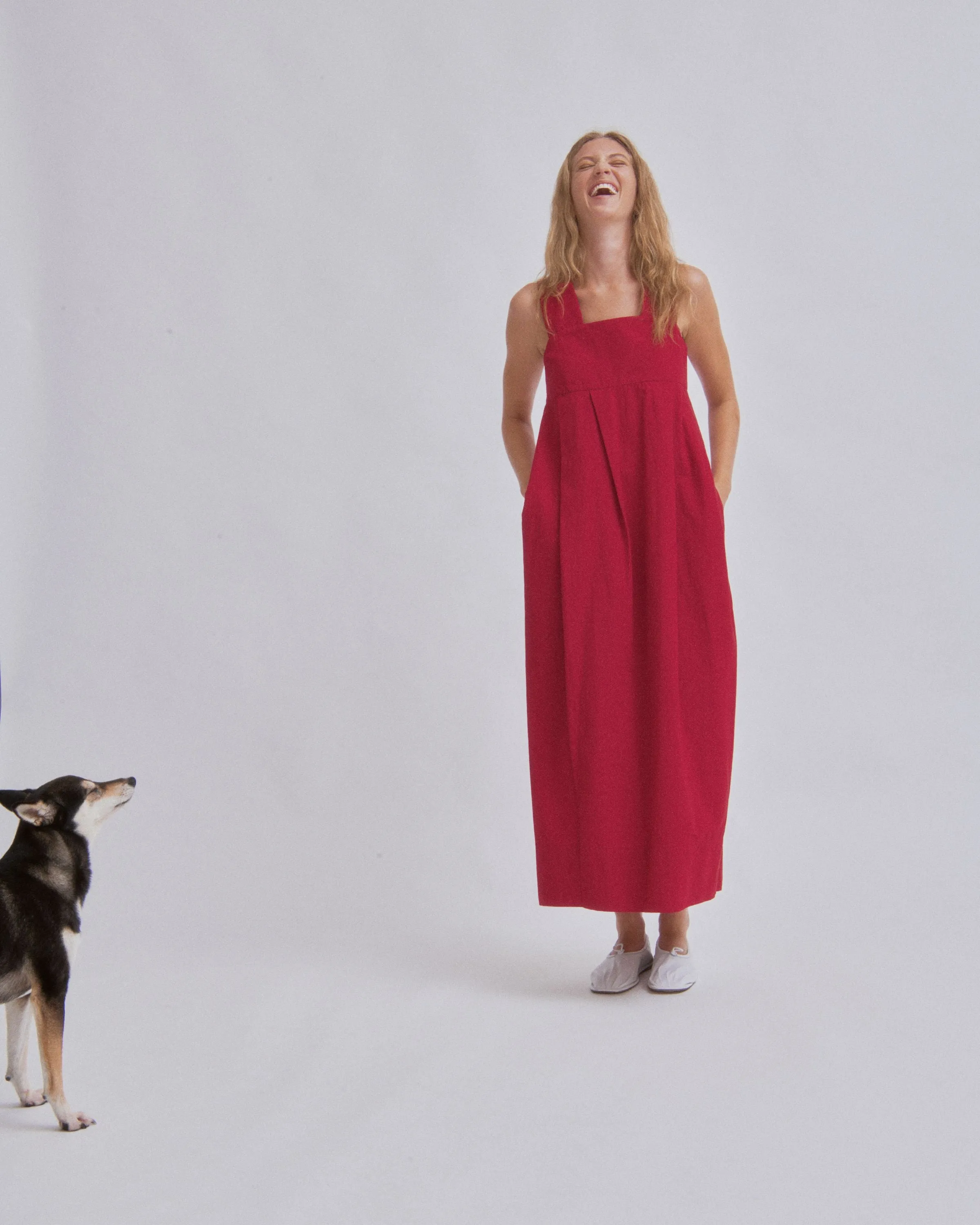 THICK STRAP DRESS IN CHERRY sold by Sayaka Davis product image thumbnail 3